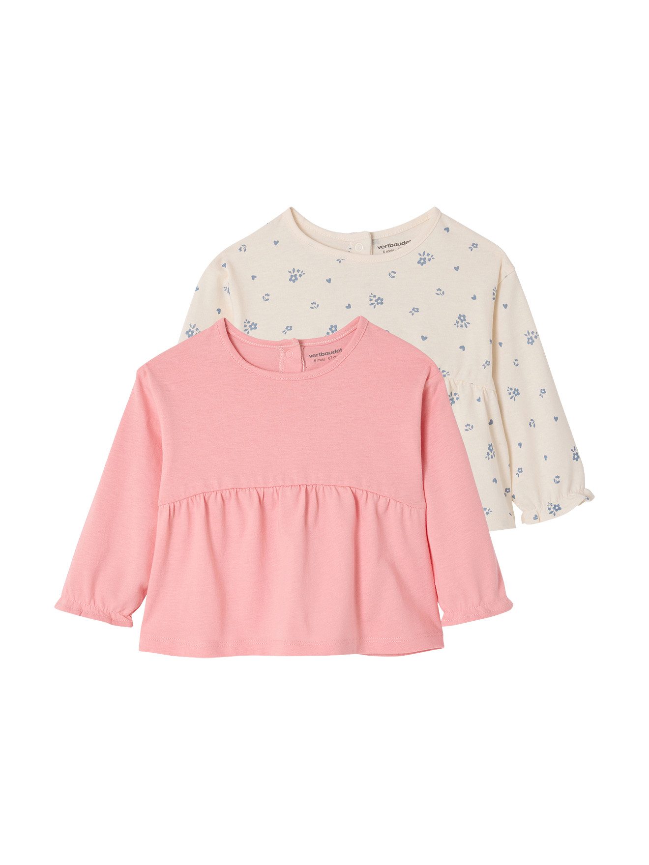Langarmshirt Baby Blusenshirts mit Kräuselfalten BASIC