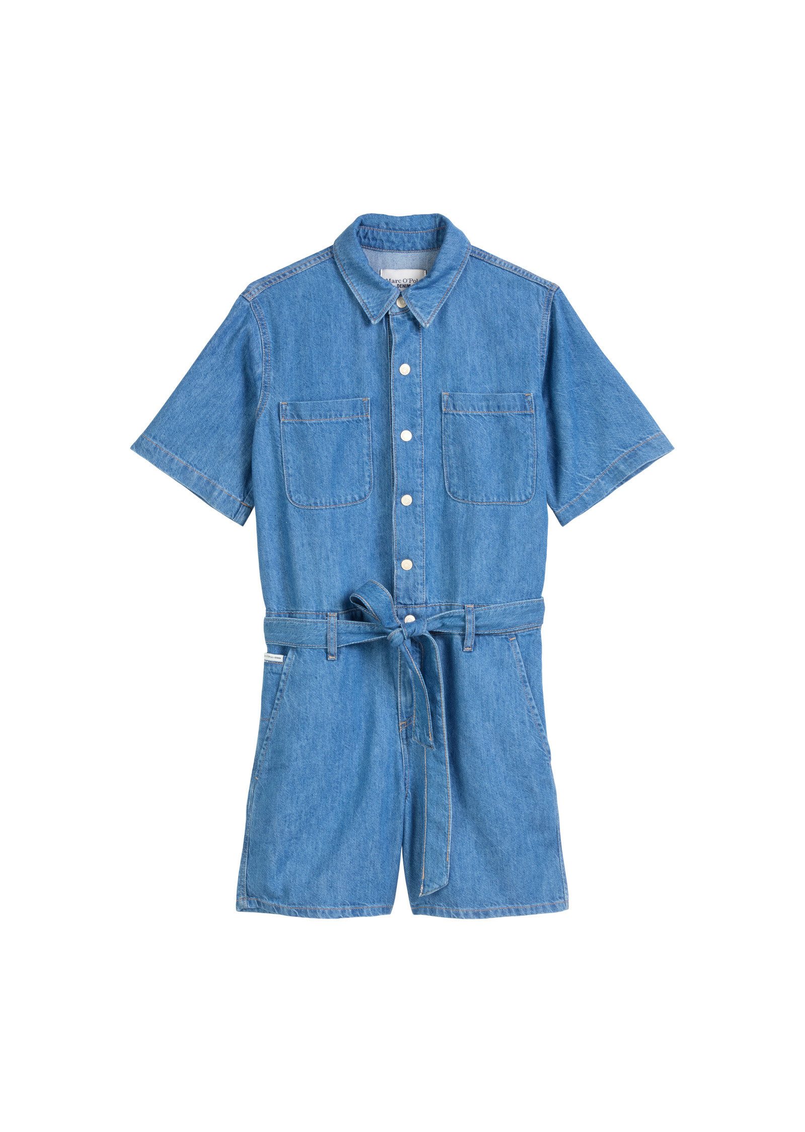 Marc O'Polo DENIM Kurzoverall mit recyeltem Leinen-Garn