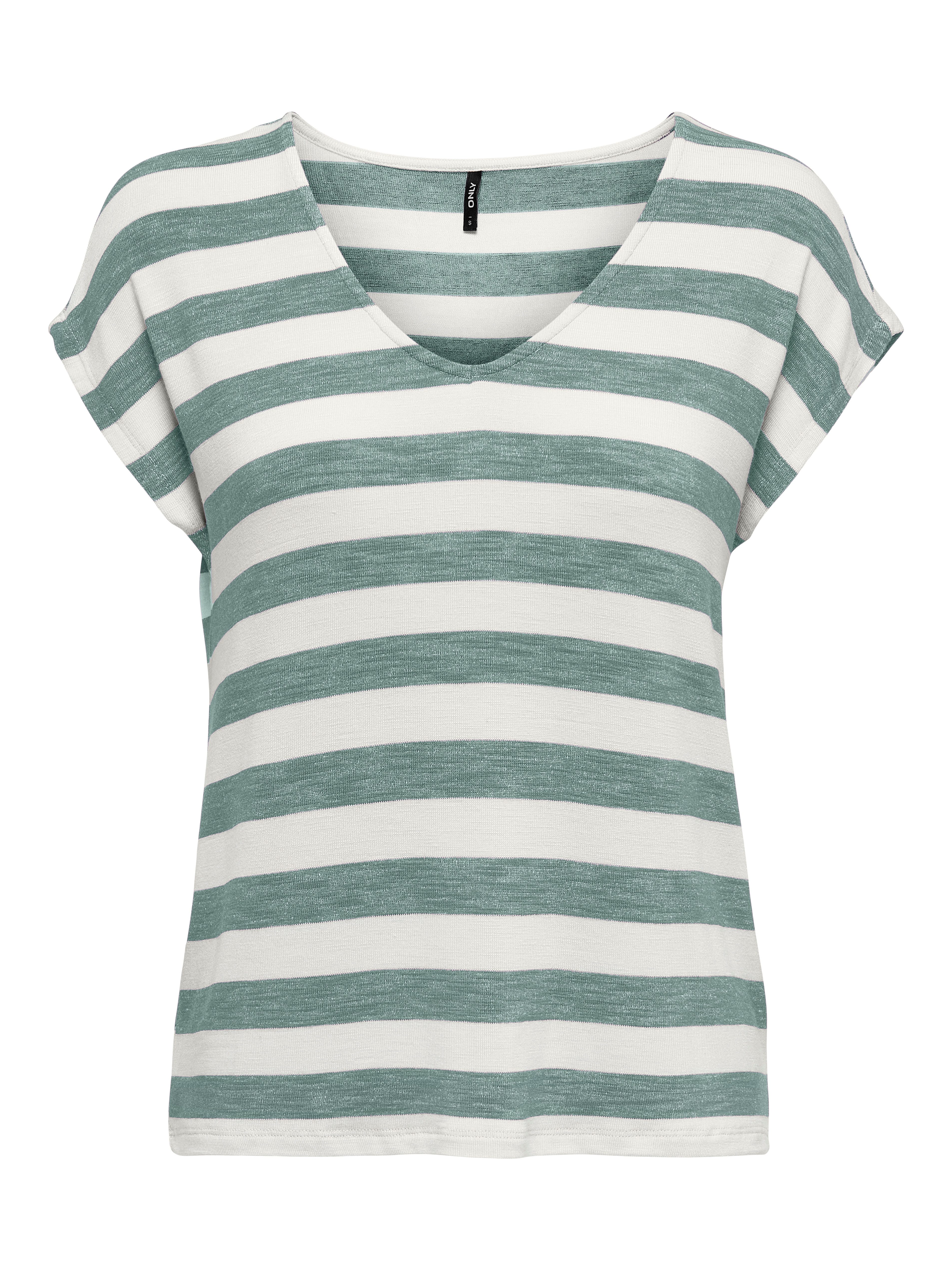 V-Shirt ONLLIRA LIFE S/S V-NECK TOP JRS NOOS