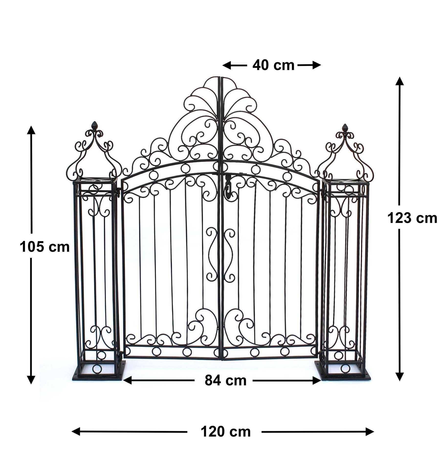 DanDiBo Gartentor Design Gartentor Schwarz 120 cm Gartentür 170747