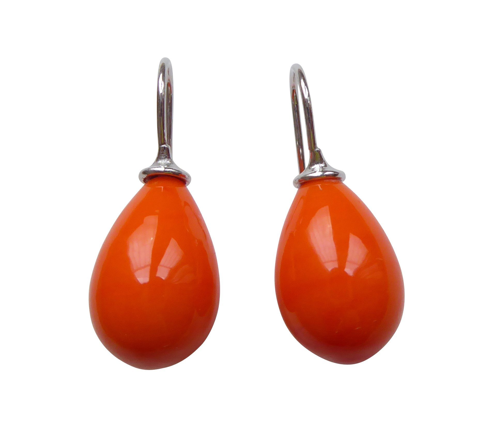 Paar Ohrhänger Lea orange Sterlingsilber stylisch Handarbeit