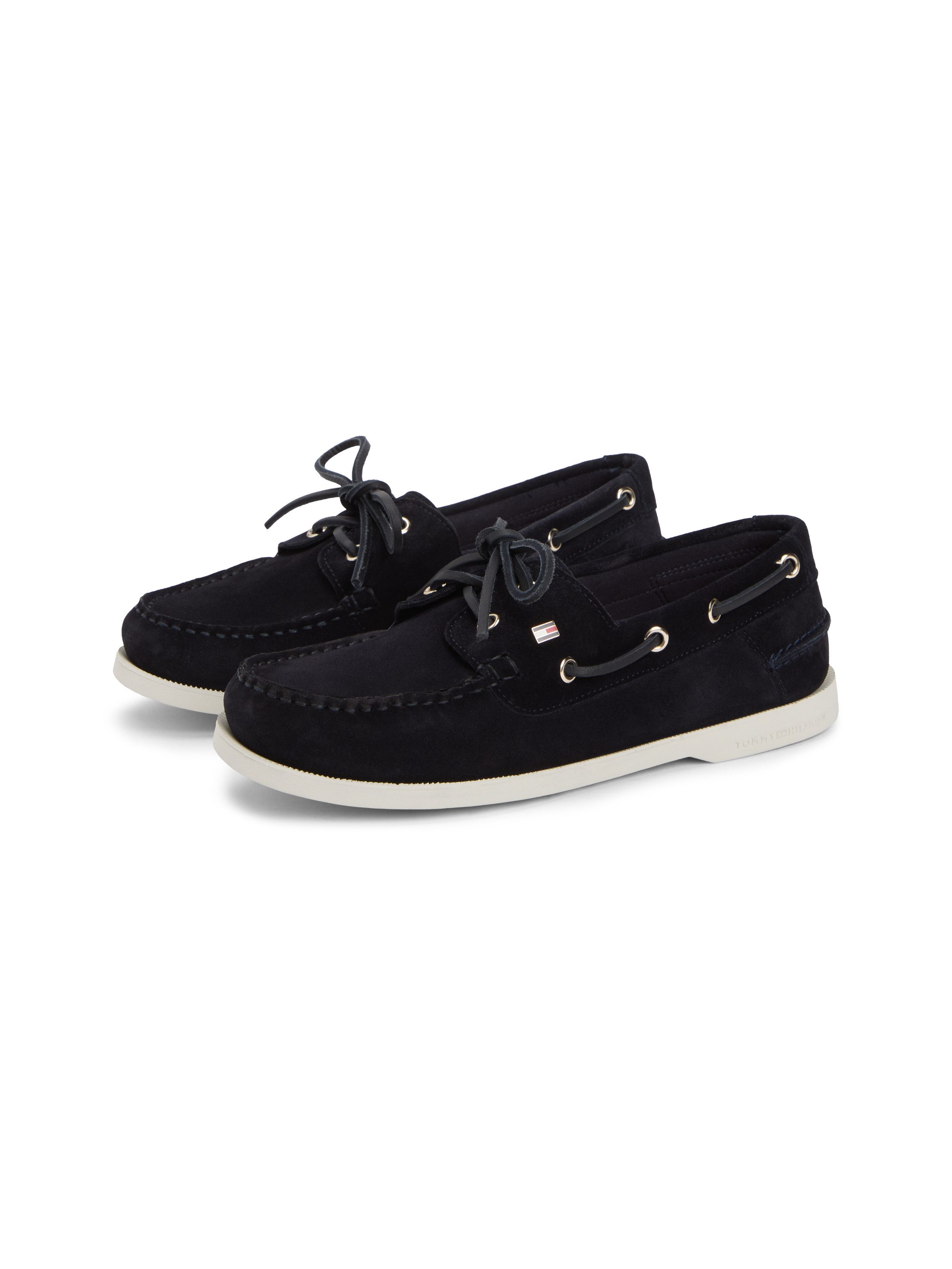 Tommy Hilfiger HILFIGER SUEDE BOAT SHOE Bootsschuh Freizeitschuh, Halbschuh, Schnürer mit modischen Durchzügen