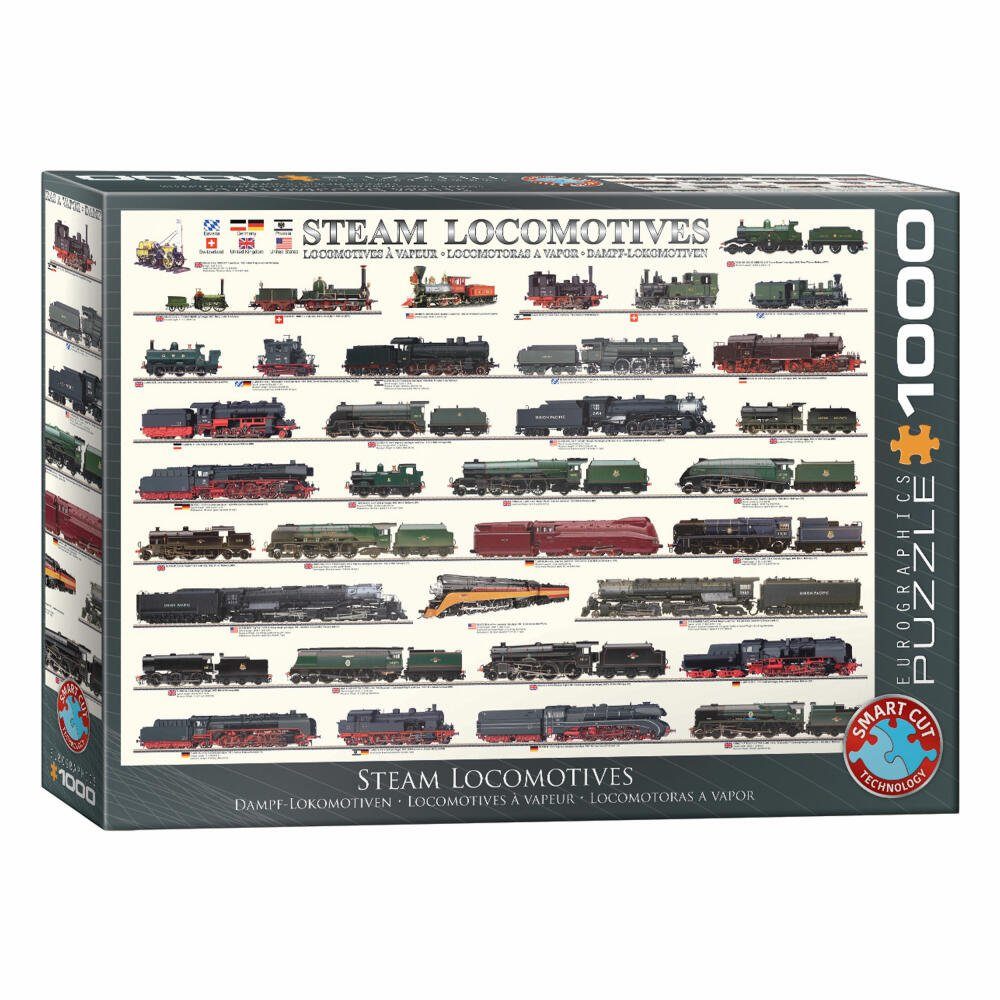 EUROGRAPHICS Puzzle Dampflokomotiven, 1000 Puzzleteile