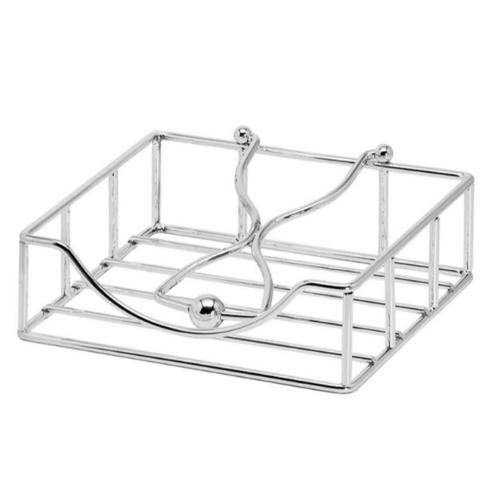 EDZARD Serviettenhalter Altas, Serviettenspender, versilbert & anlaufgeschützt, 19 x 19 cm