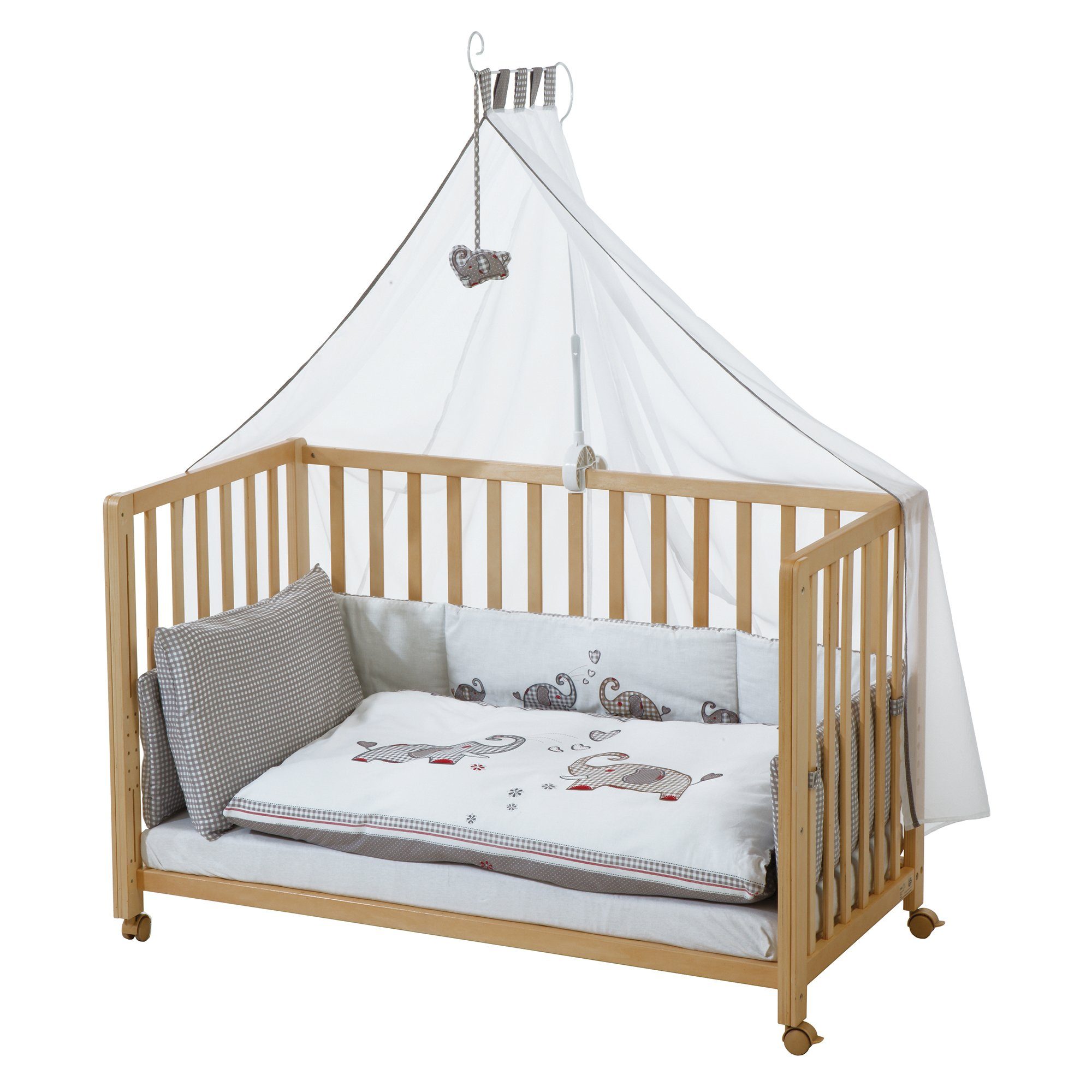roba® Beistellbett Room Bed, Beistellbett zum Elternbett mit kompletter Ausstattung