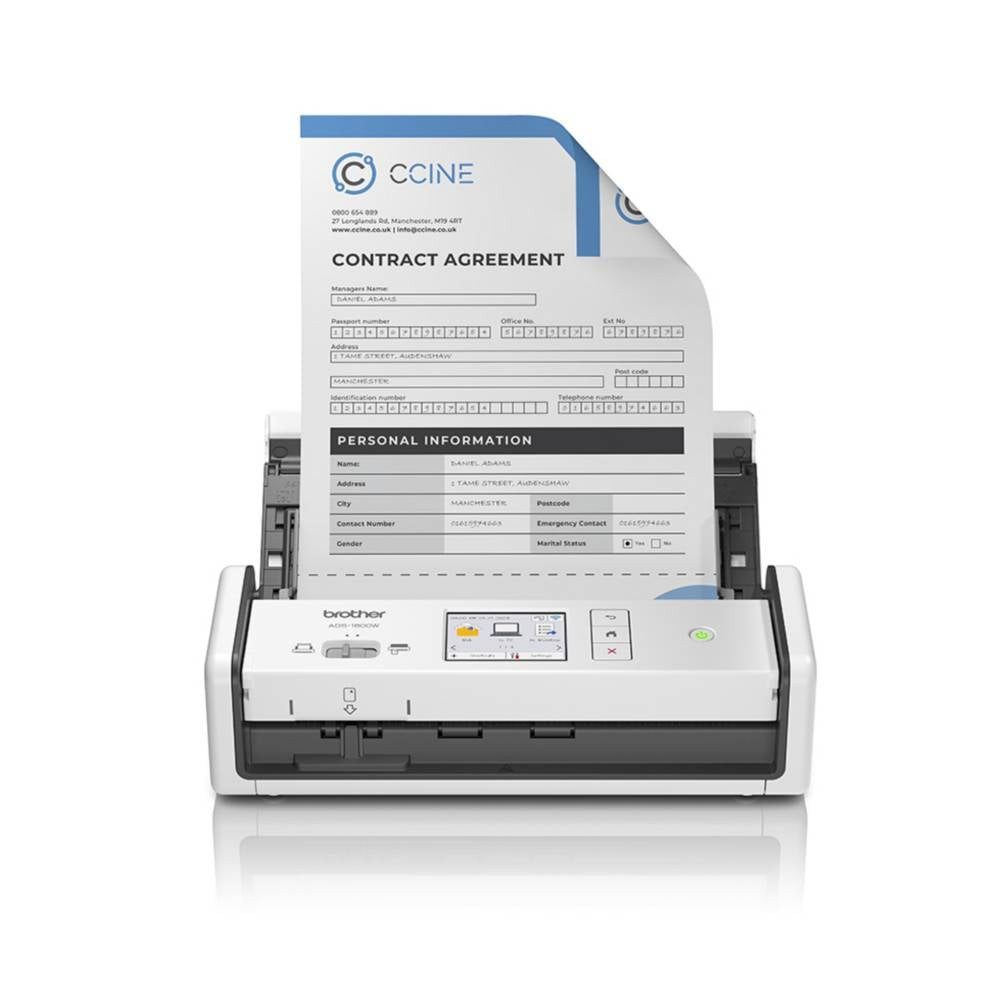 Brother Scanner A4 Duplex Farbe WLAN ADS1800WUN1 Dokumentenscanner