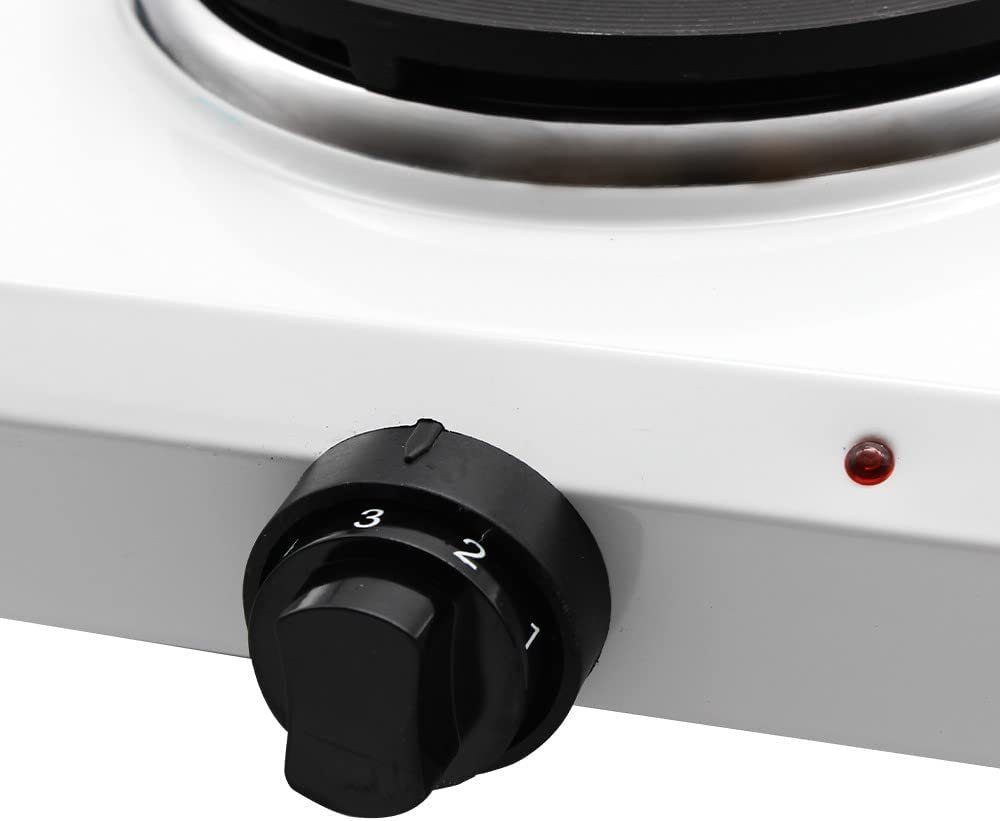 COFI 1453 Doppelkochplatte 1500W + 1000W Markenqualität inklusive Griffe weiß