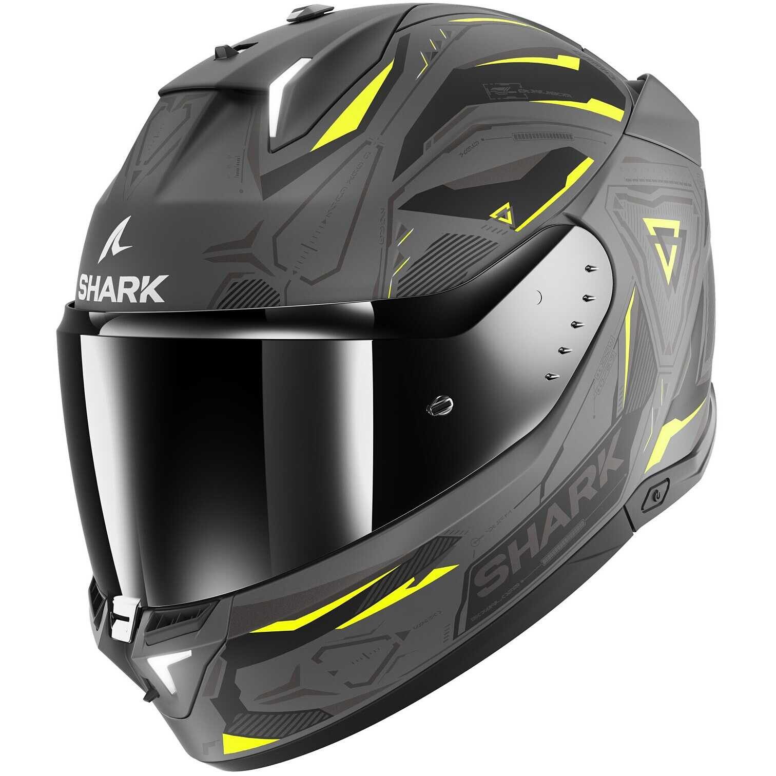 Motorradhelm Shark SKWAL i3 LINIK MAT AYK mit LED