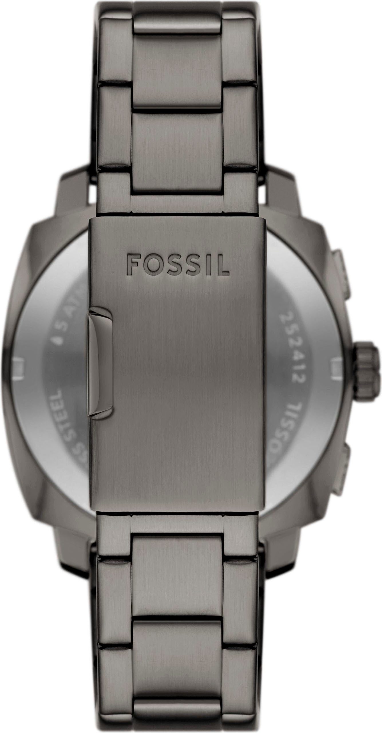 Fossil Chronograph Machine FS6098, Quarzuhr, Armbanduhr, Herrenuhr, Edelstahlarmband, analog