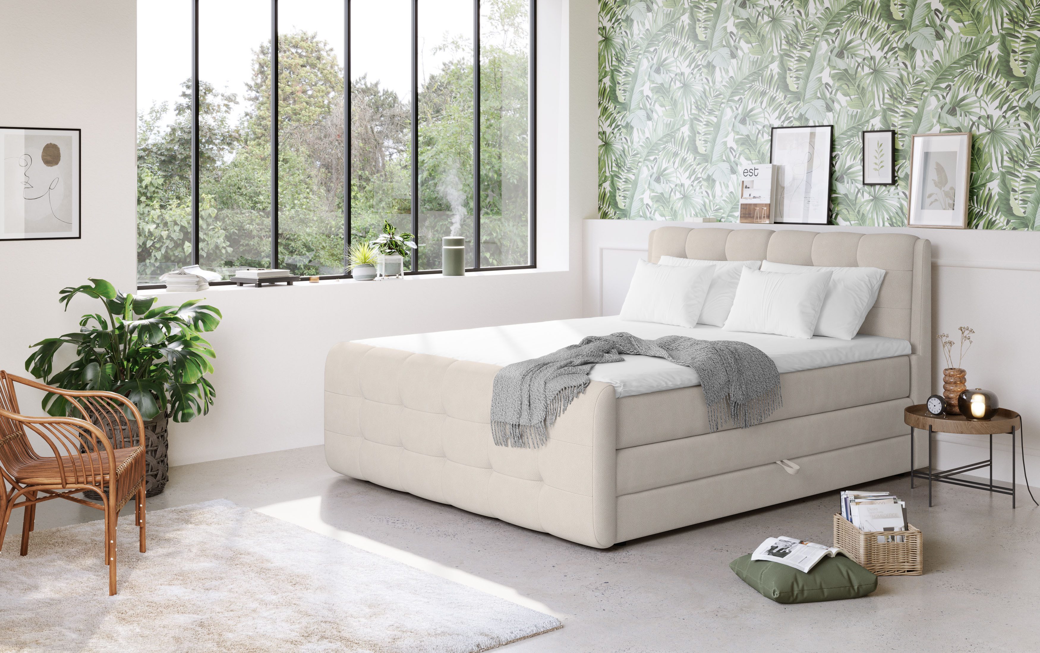 COTTA Boxspringbett Fort mit Bettkasten, inkl. Topper, erhältlich in verschiedenen Breiten (160cm, 180cm & 200cm)