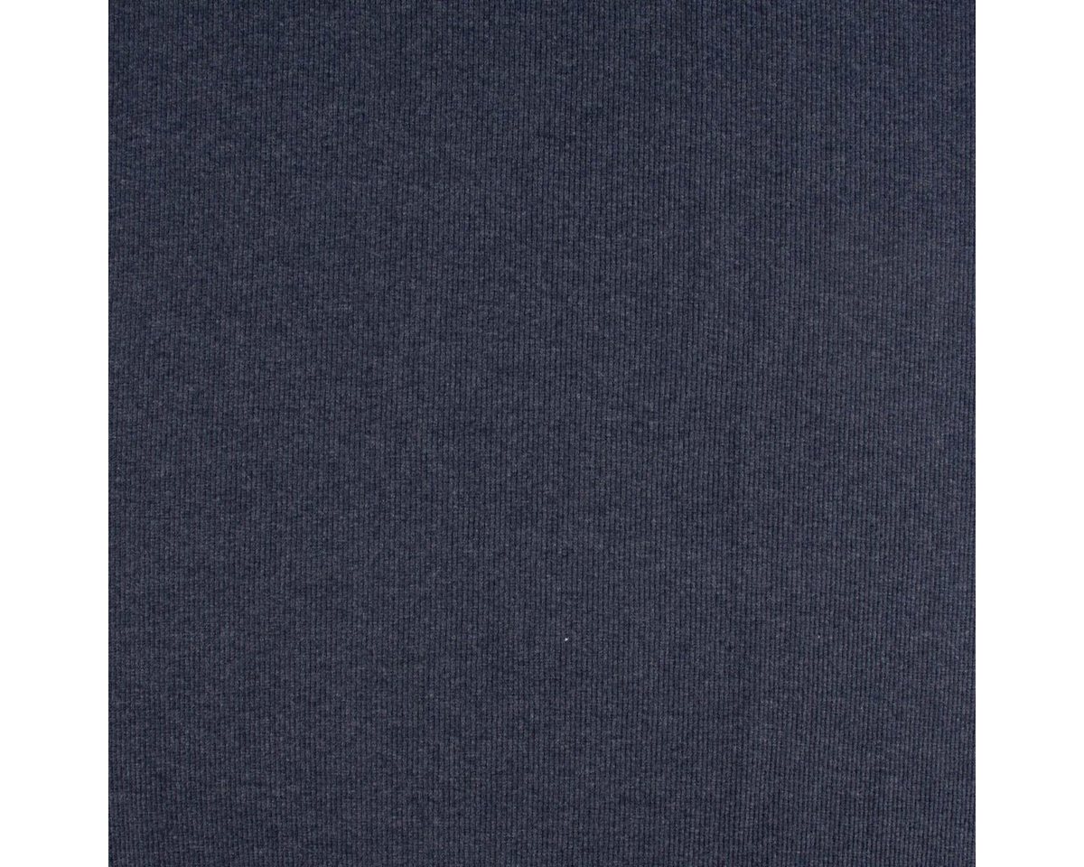 Thumbnail - SCHÖNER LEBEN. Stoff Strickschlauch Bündchenstoff gerippt dunkelblau meliert 35cm Breite, allergikergeeignet