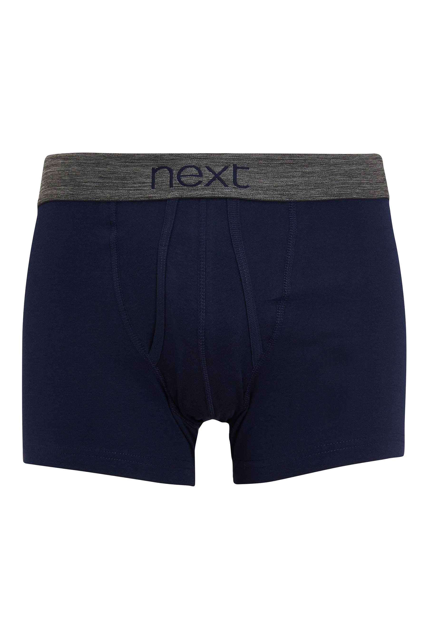 aus Baumwolle, reiner Grey/Navy Boxershorts Next (4-St) 4er-Pack Unterhosen