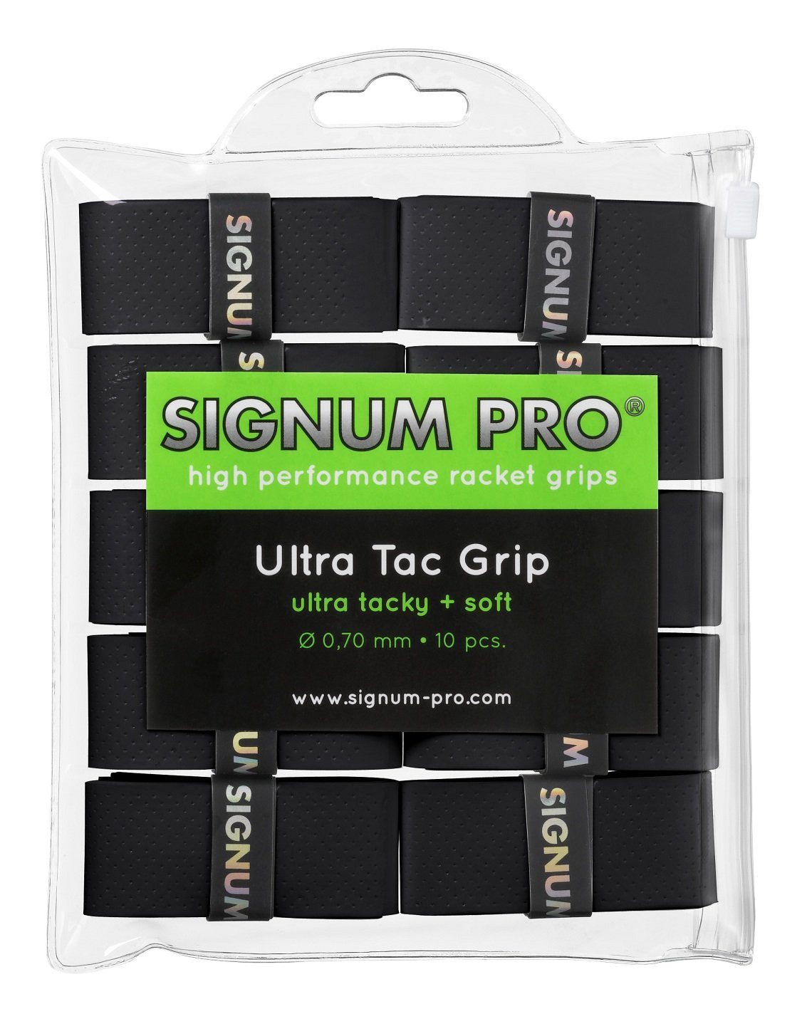 Griffband Overgrip Ultra Tac 0.70mm schwarz 10er Clip-Beutel