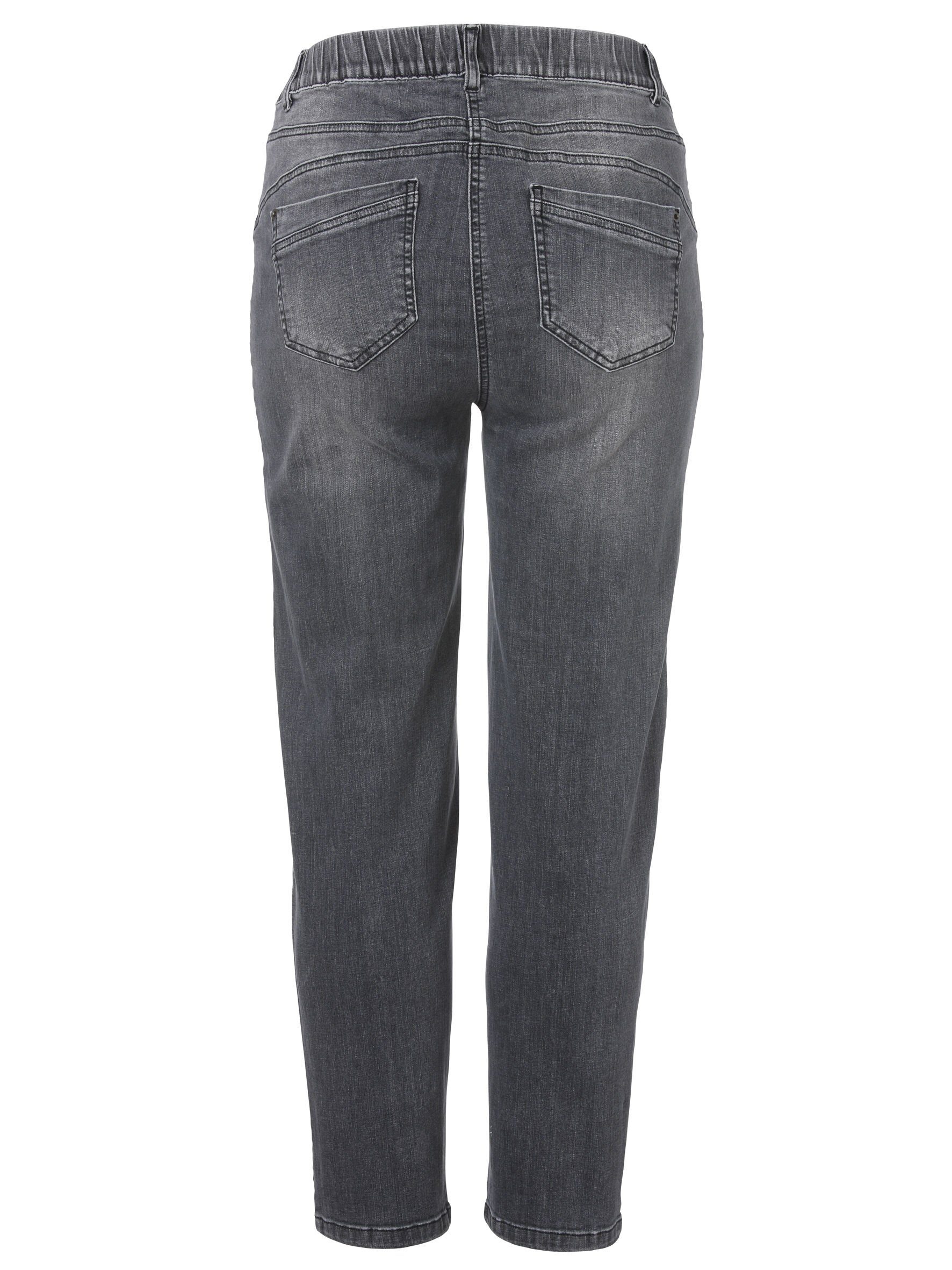 mit Ziernähten Klassische VIA 5-Pocket-Jeans DUE 5-Pocket-Jeans grau APPIA jeans