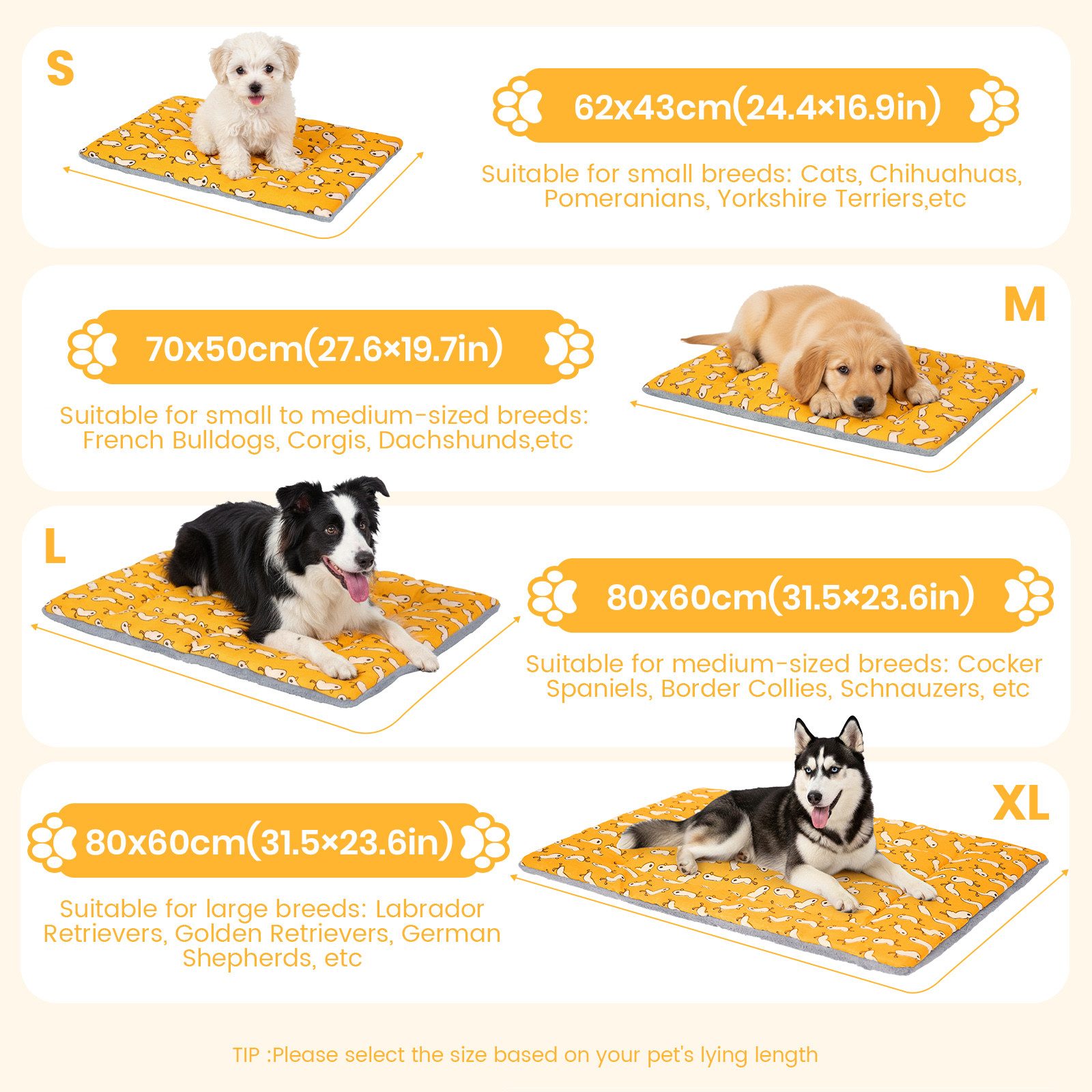 Dogat Tierbett Wende-Hundematte S–XL, Atmungsaktiv, waschbar, Dünnes Hundekissen mit Entenmuster