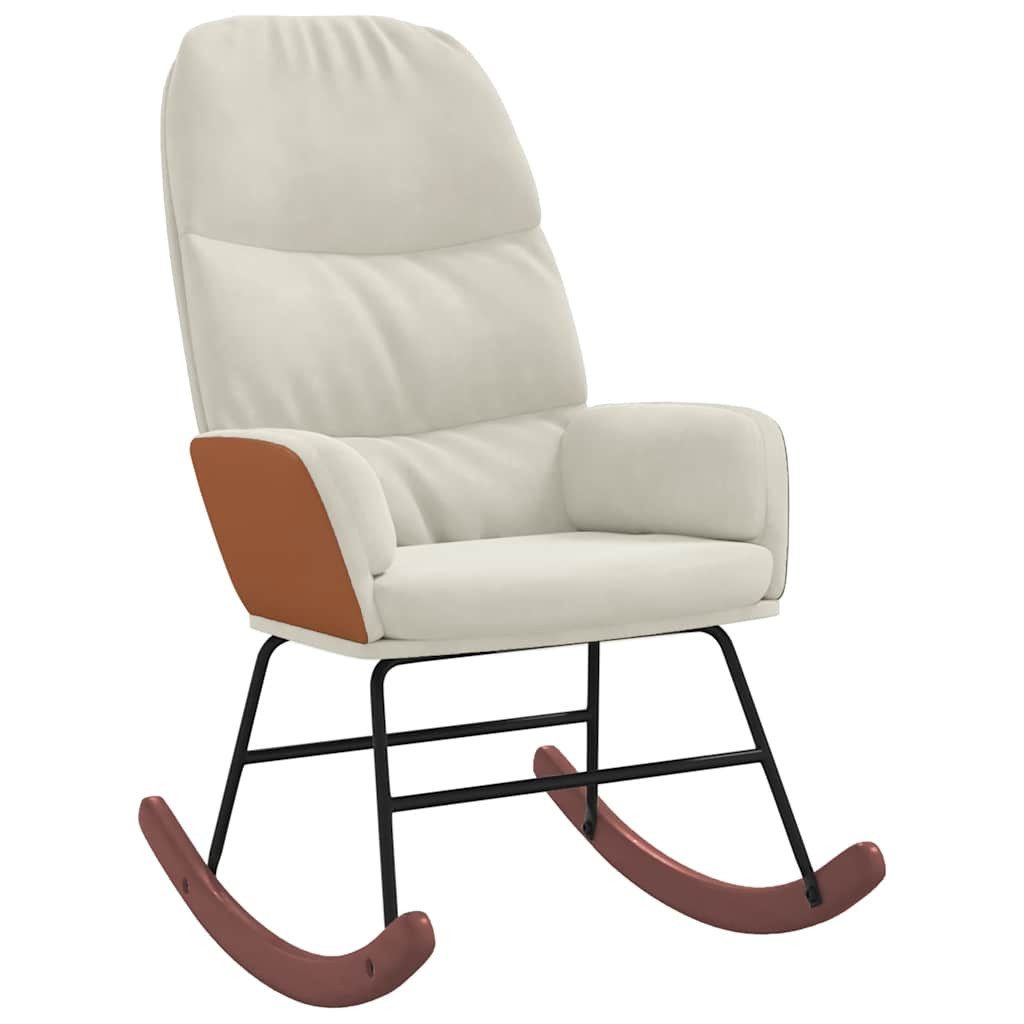 vidaXL Schaukelstuhl Schaukelstuhl Samt Creme (1 St)