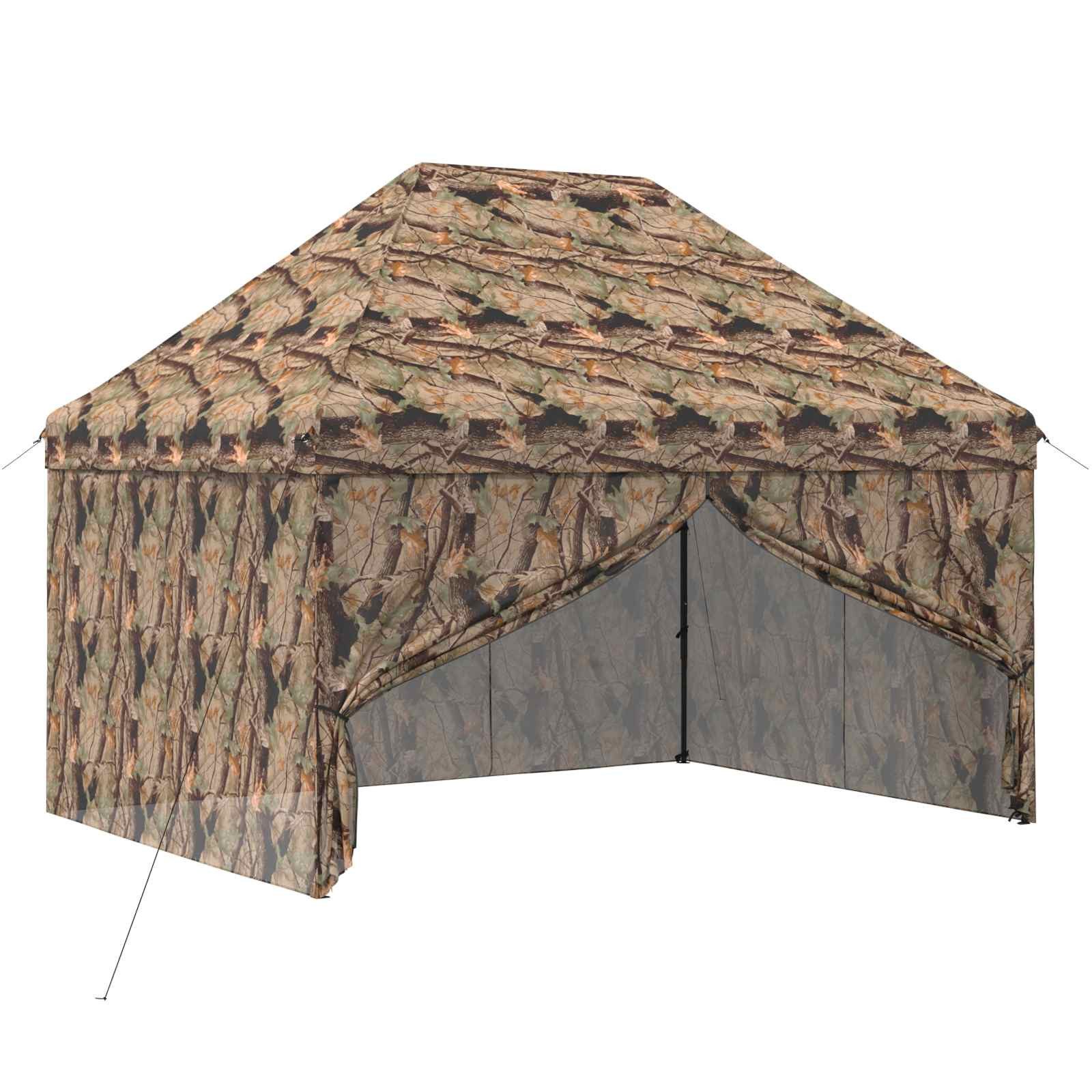 vidaXL Partyzelt Pop-up Pavillon mit 4 Seitenwänden 3 x 4 m Wald-Tarnfarbe