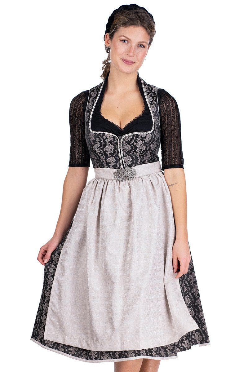 MarJo Dirndl Midi Dirndl 2tlg. - ALICIA - anthrazit/taupe/cremebeige