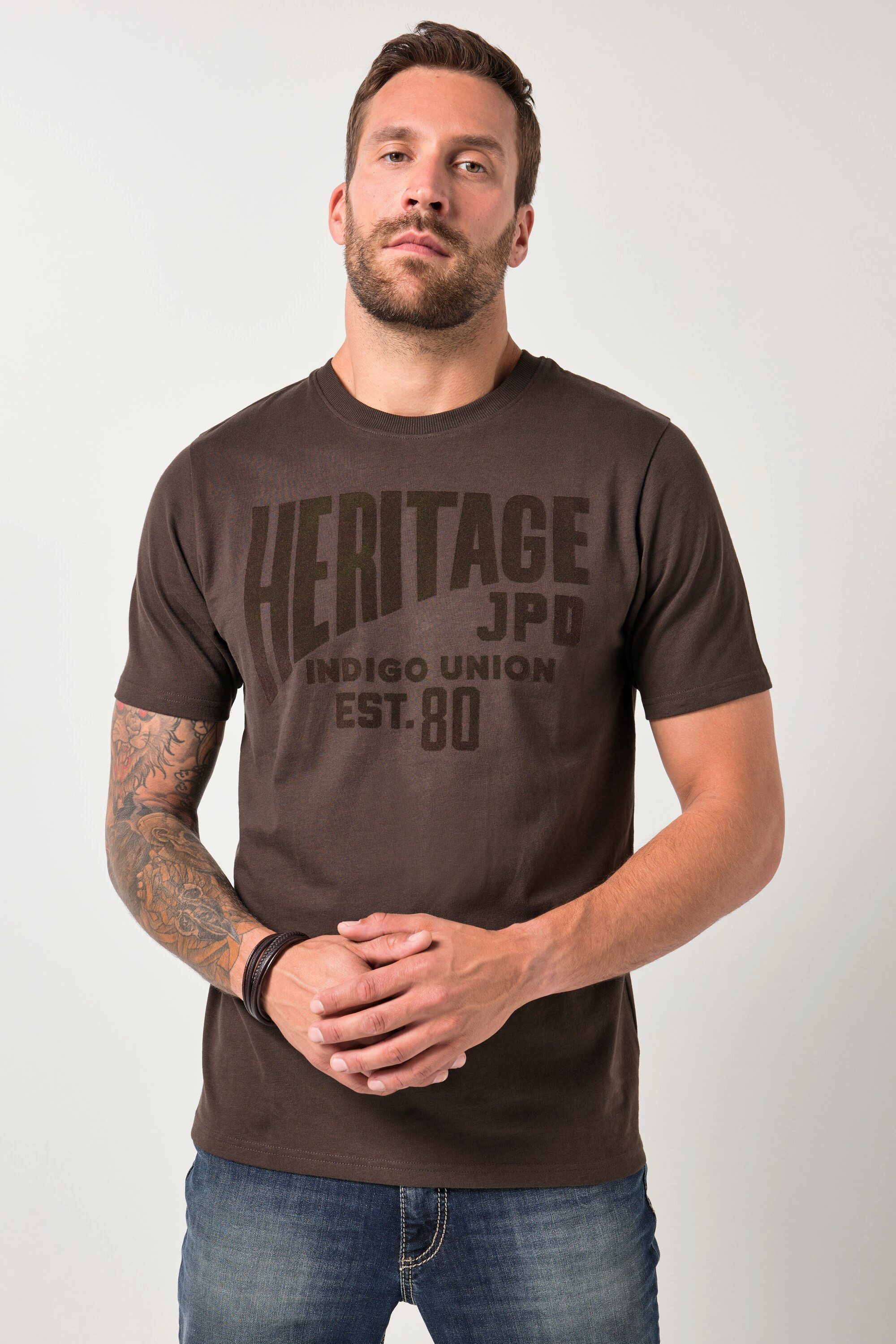 JP1880 T-Shirt JP1880 T-Shirt Halbarm Brust-Print bis 8 XL günstig online kaufen