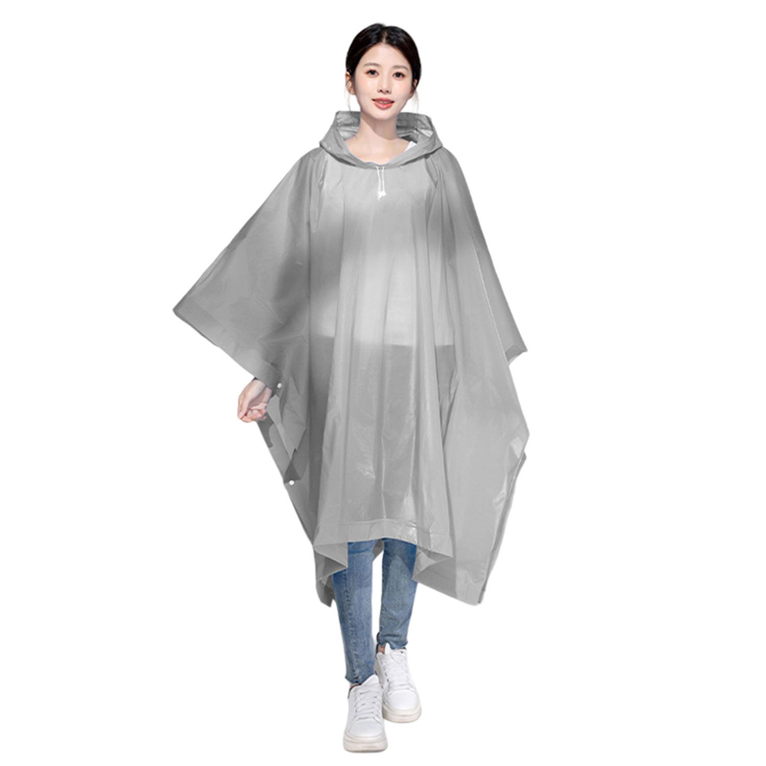 Refttenw Regenjacke Wiederverwendbarer Regenmantel, faltbar, 2 Stück