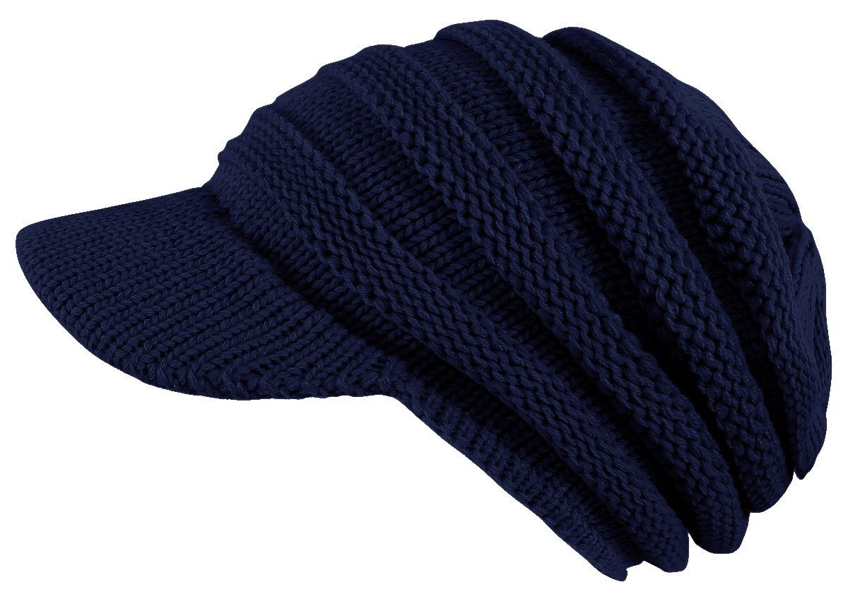 dy_mode Schirmmütze Damen Strickmütze Herren Schirmmütze Gestrickt Winter Mütze mit Schirm fester Schirm