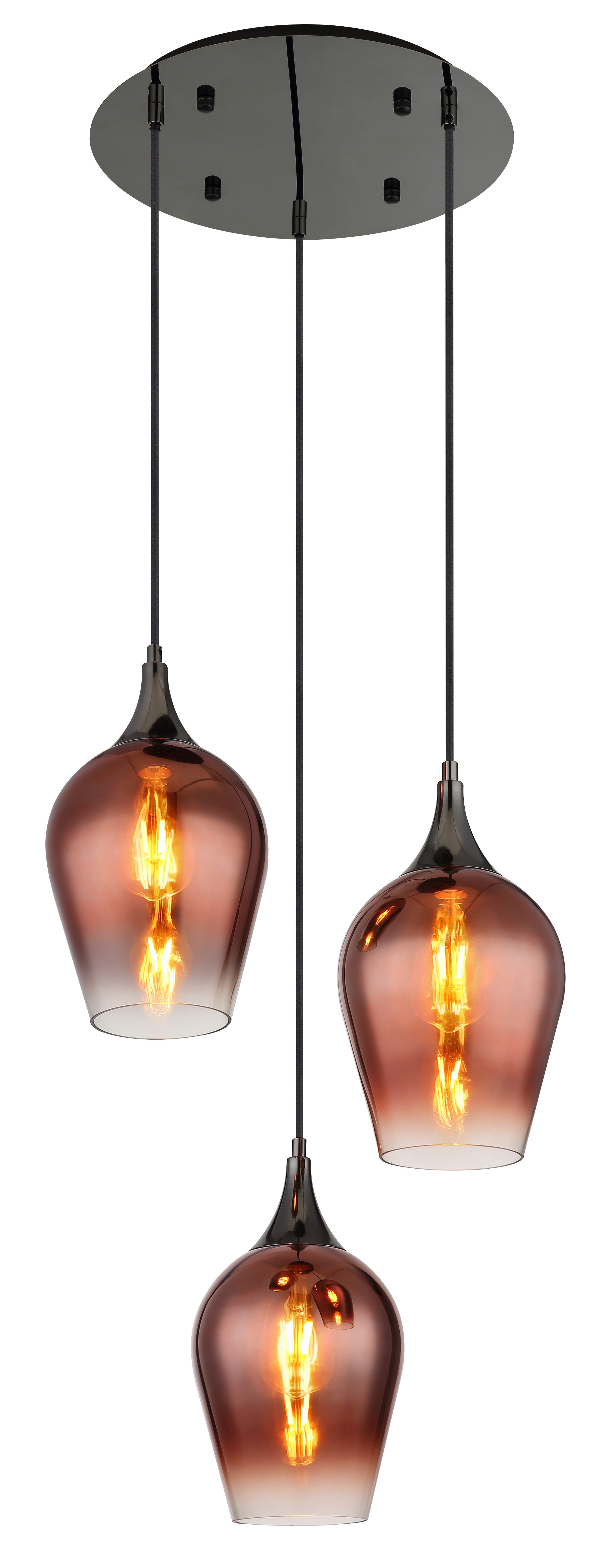 GLOBO LIGHTING Hängeleuchte LAVUS, ohne Leuchtmittel, Hängelampe/Pendelleuchte/Höhe kürzbar/Wohnzimmer/Esszimmer