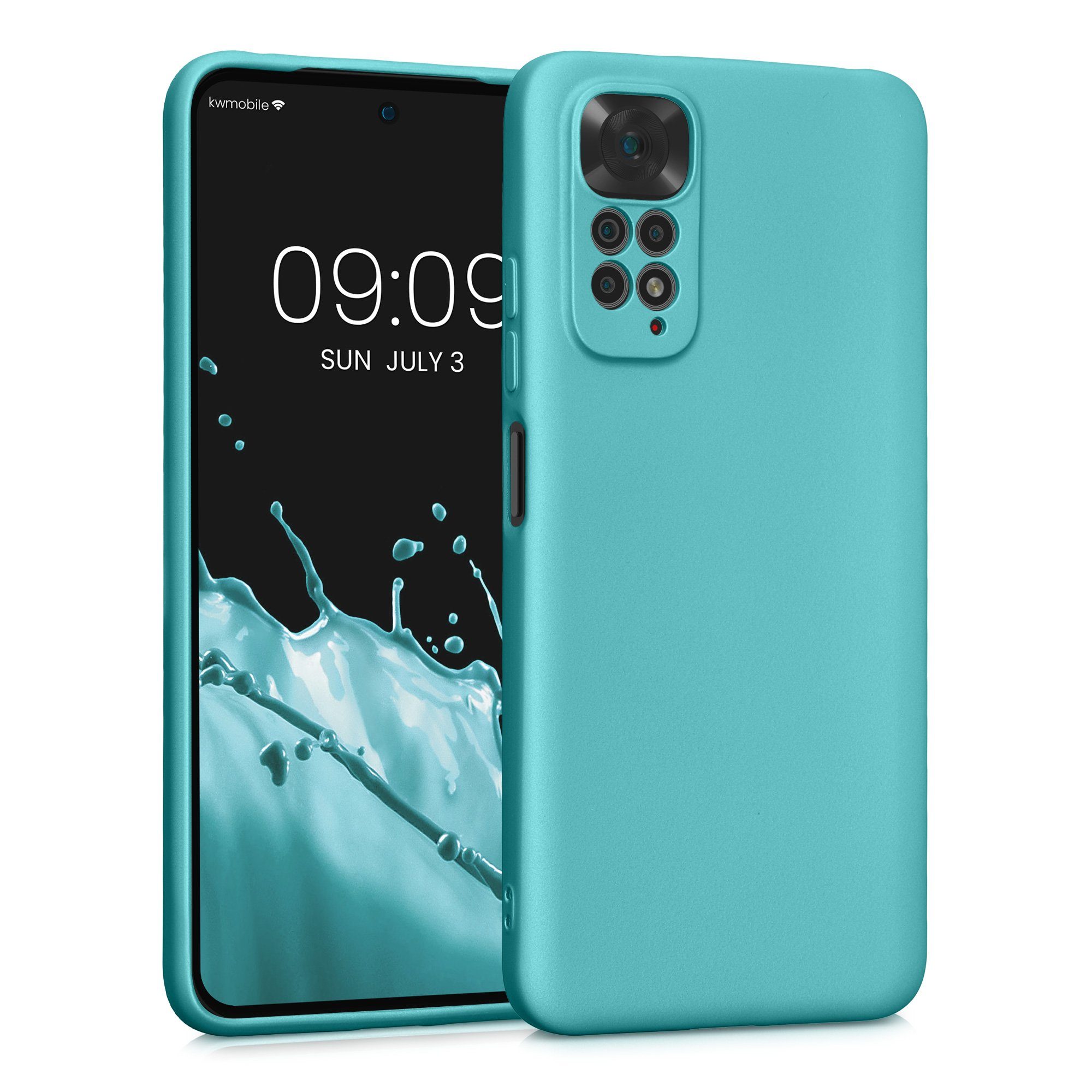 kwmobile Handyhülle Handyhülle für Xiaomi Redmi Note 11 / Note 11S, Silikon Case metallisch schimmernd - Soft Hülle - Handy Cover