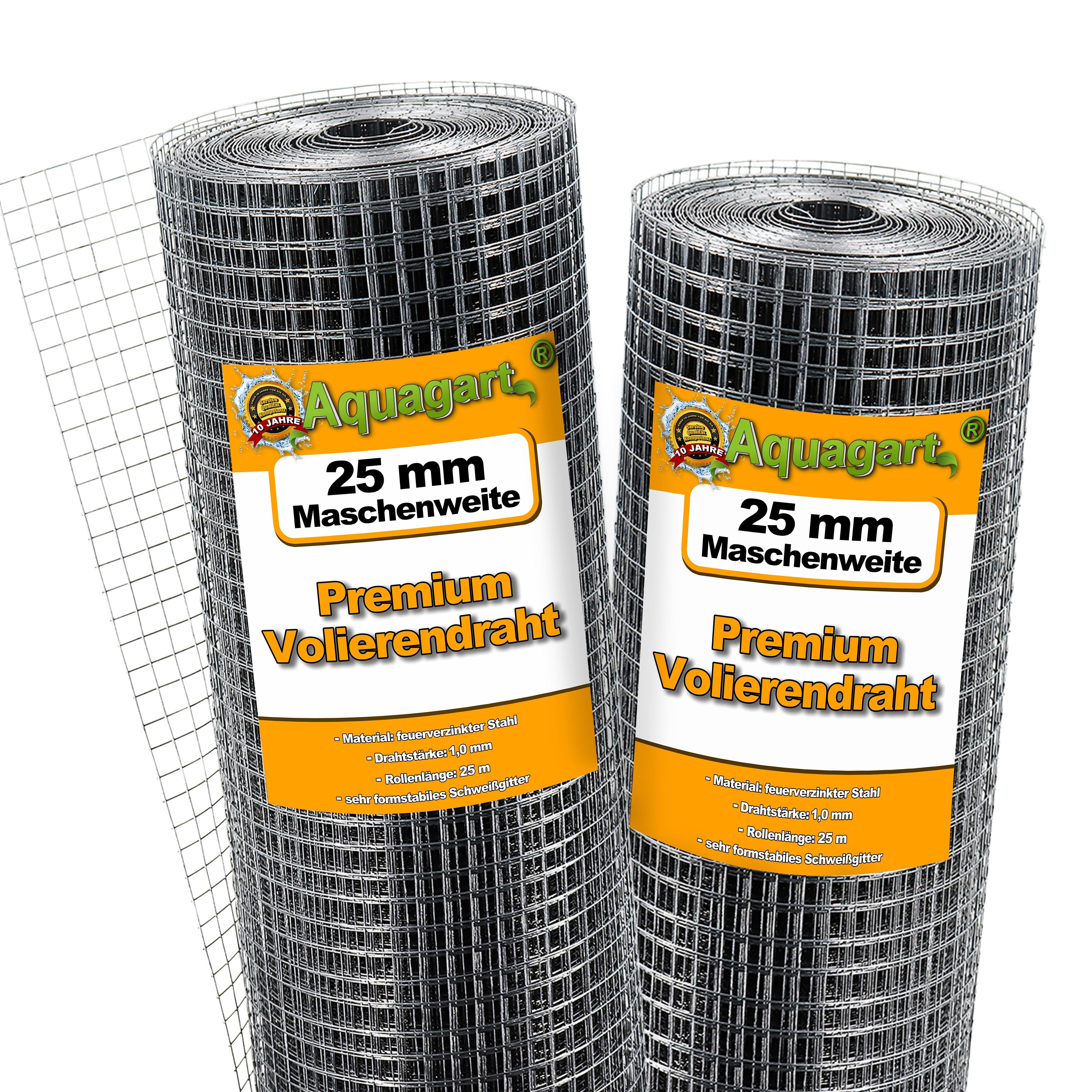 Volierendraht 25m x 1m Volierendraht Schweissgitter Drahtgeflecht Drahtzaun