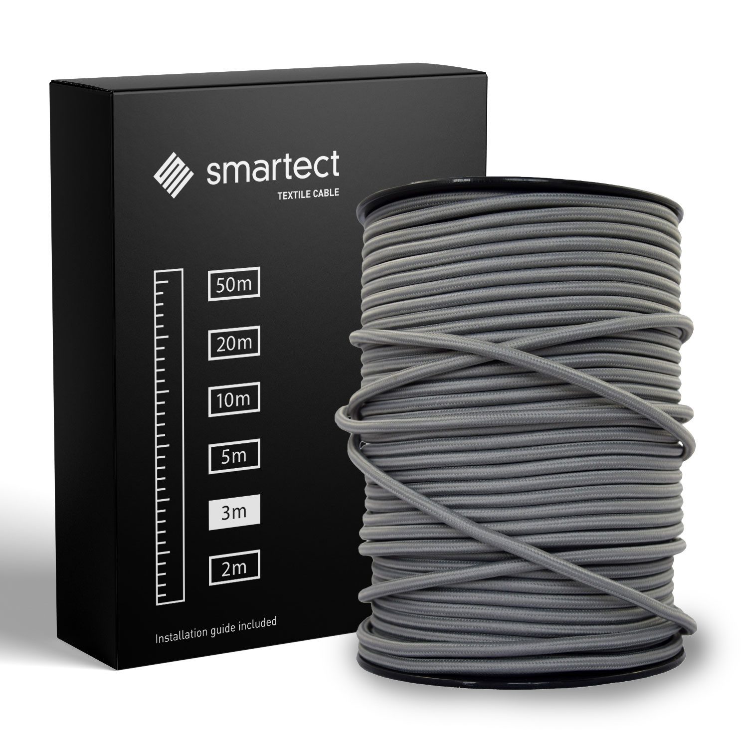 smartect smartect Textilkabel Round Stromkabel, (300 cm)