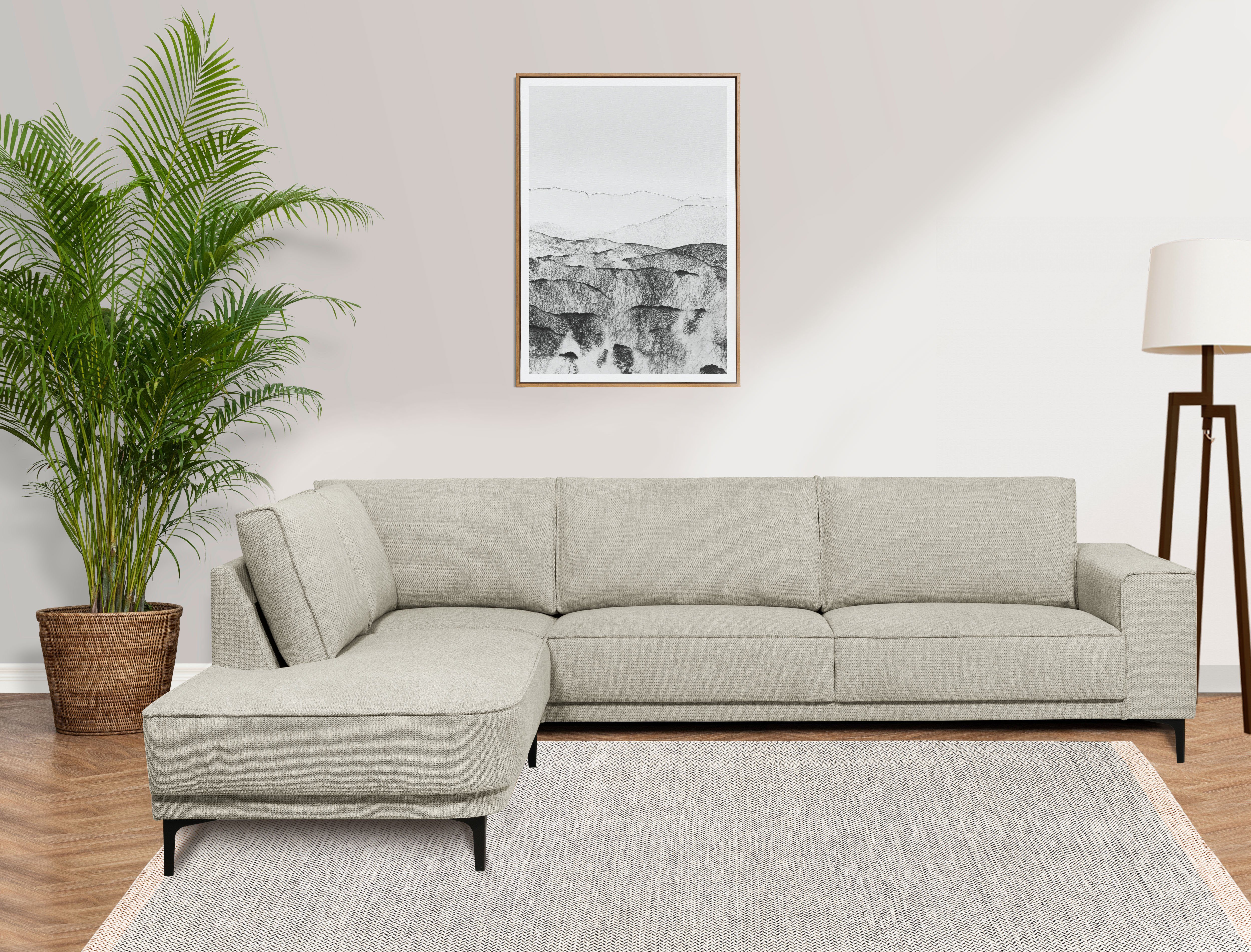 Places of in Style abgerundeter weichen natural mit einem Chenille-Stoff mane, Casina, Ecksofa