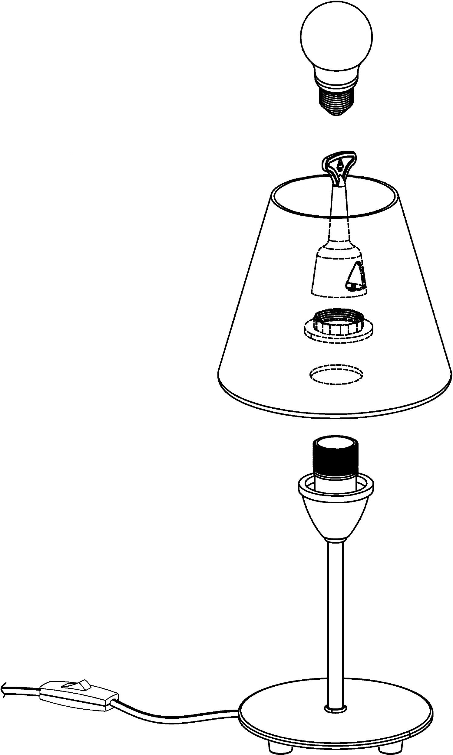 EGLO Tischleuchte DAMASCO 1 Tischlampe, weiß, nickel-matt, exkl. Leuchtmittel E14, Ein-/Ausschalter, ohne Leuchtmittel, Leuchtmittel wechselbar, Nachttischlampe – Bild 5 von 5