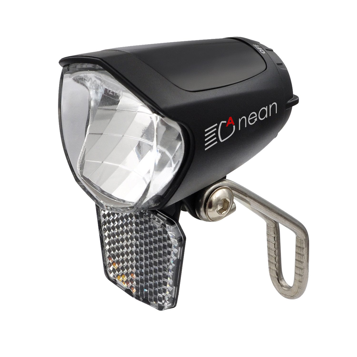 nean Fahrrad-Frontlicht Dynamo, mit Lichtautomatik, Standlicht und Reflektor, 70 LUX