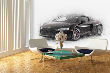 WandbilderXXL Fototapete Shaped Black, glatt, Classic Cars, Vliestapete, hochwertiger Digitaldruck, in verschiedenen Größen