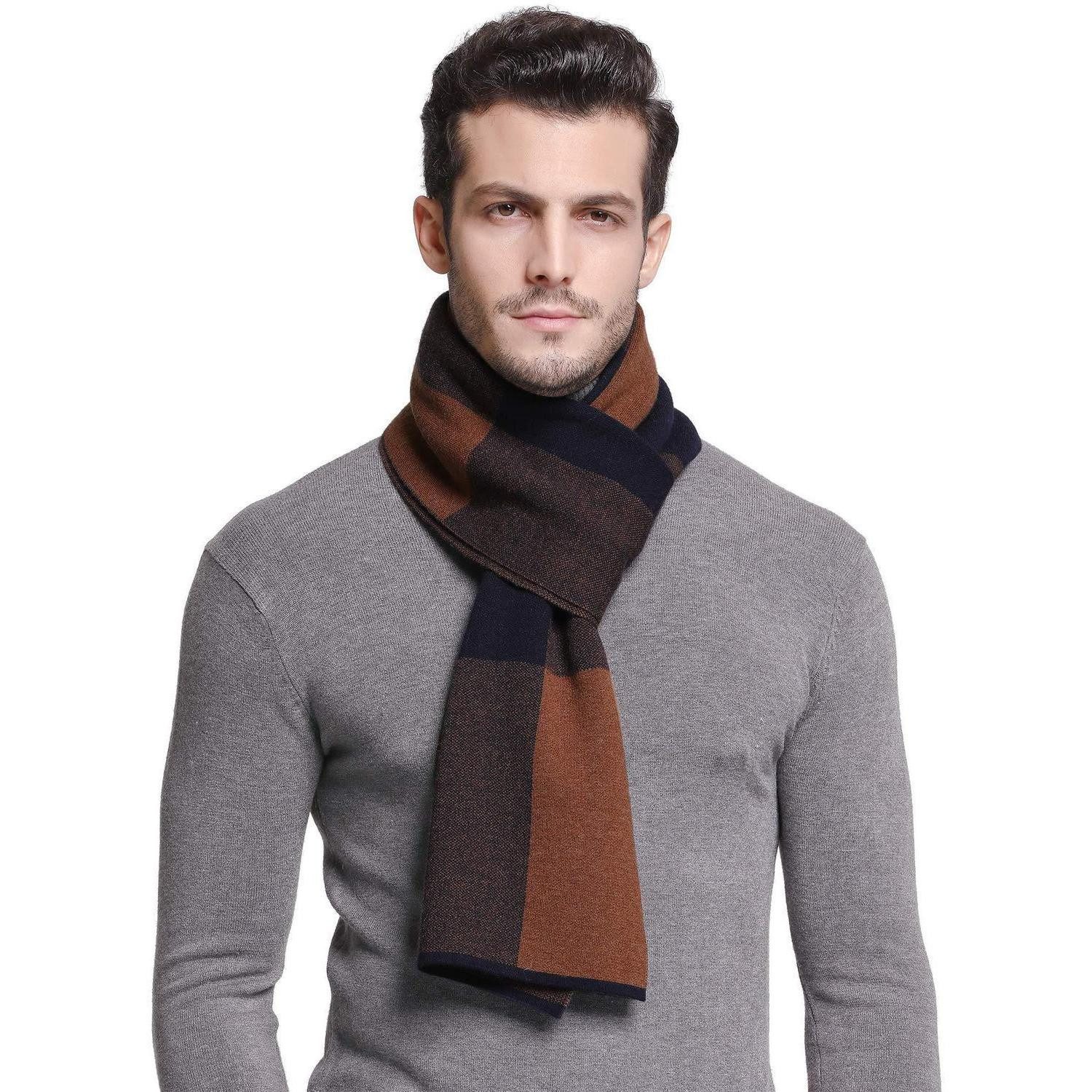 LuxusKollektion Wollschal Schal Merino-Wolle Marinebraun, (1-St)