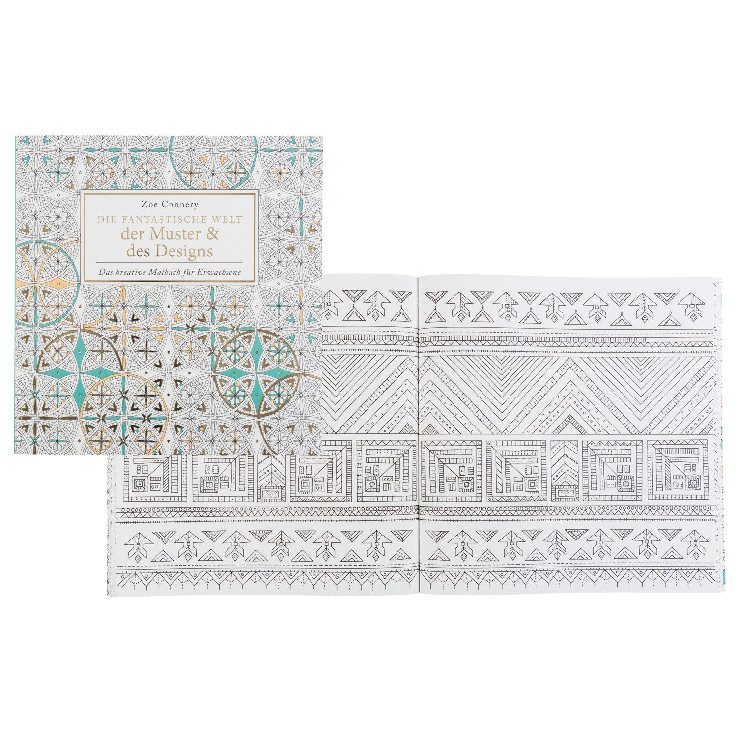 Idena Malvorlage Idena 68131 - Malbuch für Erwachsene, Motiv Muster und Designs, 80