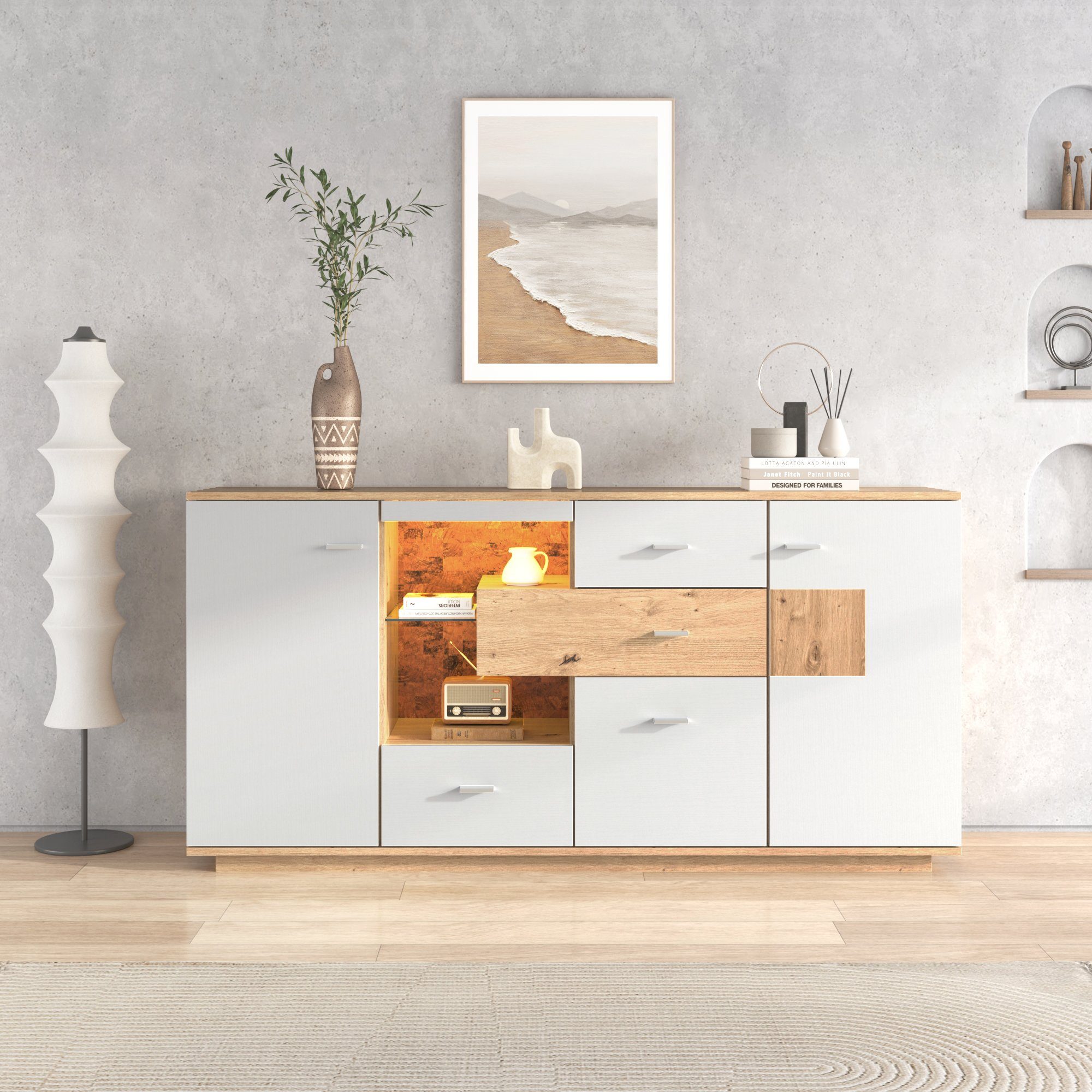 HAUSS SPOLE Sideboard Sideboard Kommode Beistellschrank Aufbewahrungsschran günstig online kaufen