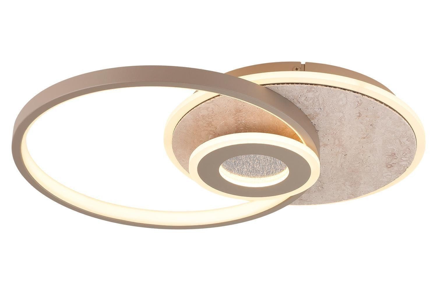 EGLO LED Deckenleuchte MELICIANO, Sandfarben, Kunststoff, Metall, LED fest integriert, Extra-Warmweiß, B 51,5 x T 38,5 cm