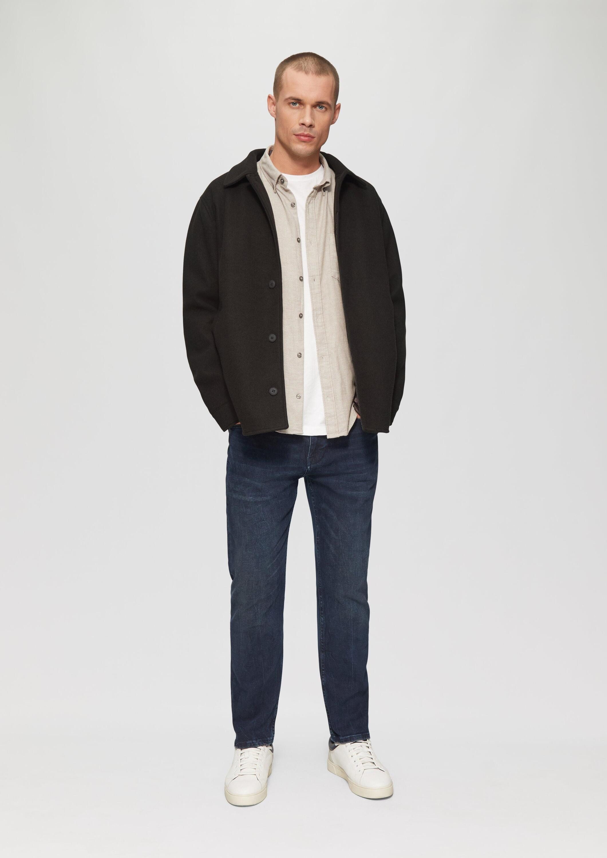 s.Oliver Funktionsjacke Outdoor-Jacke Wattiertes Overshirt in Woll-Optik