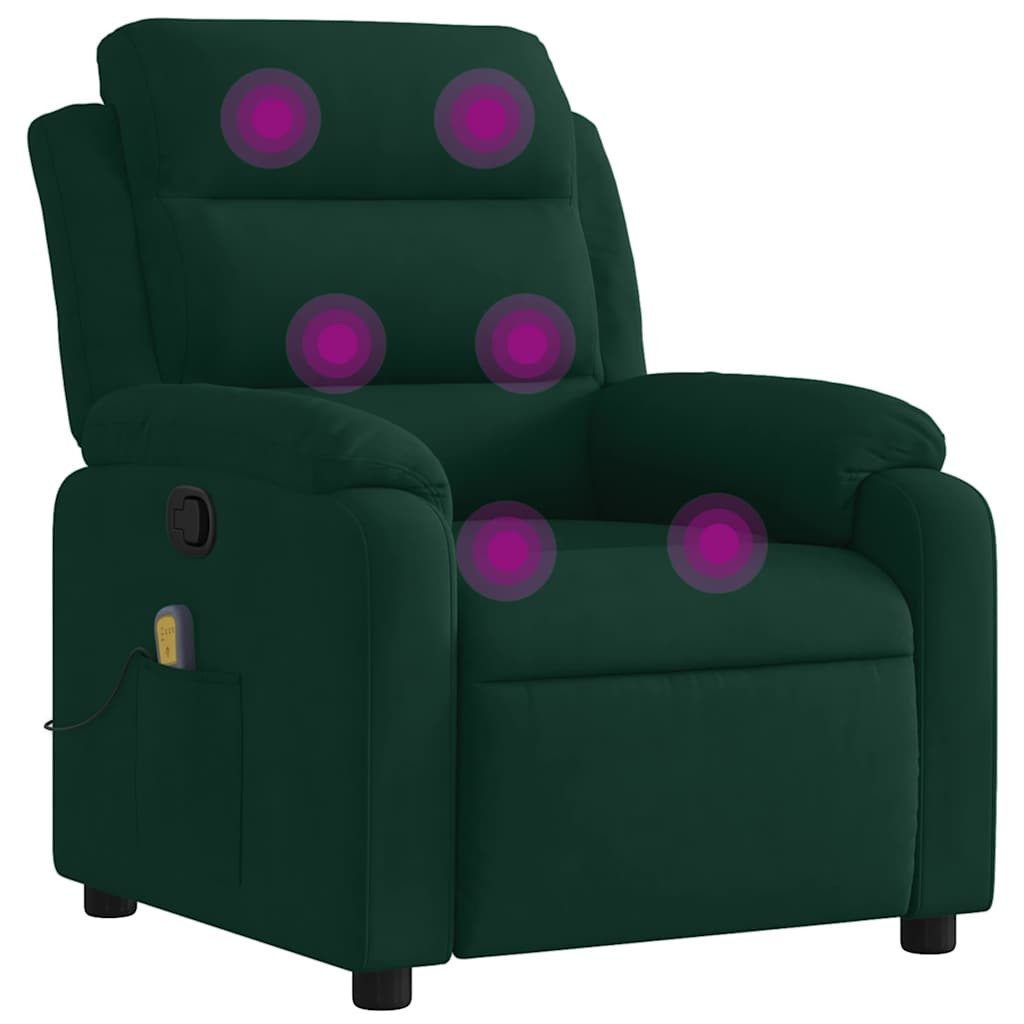 vidaXL Sessel Massage-Relaxsessel, dunkelgrüner Samt (1-St)
