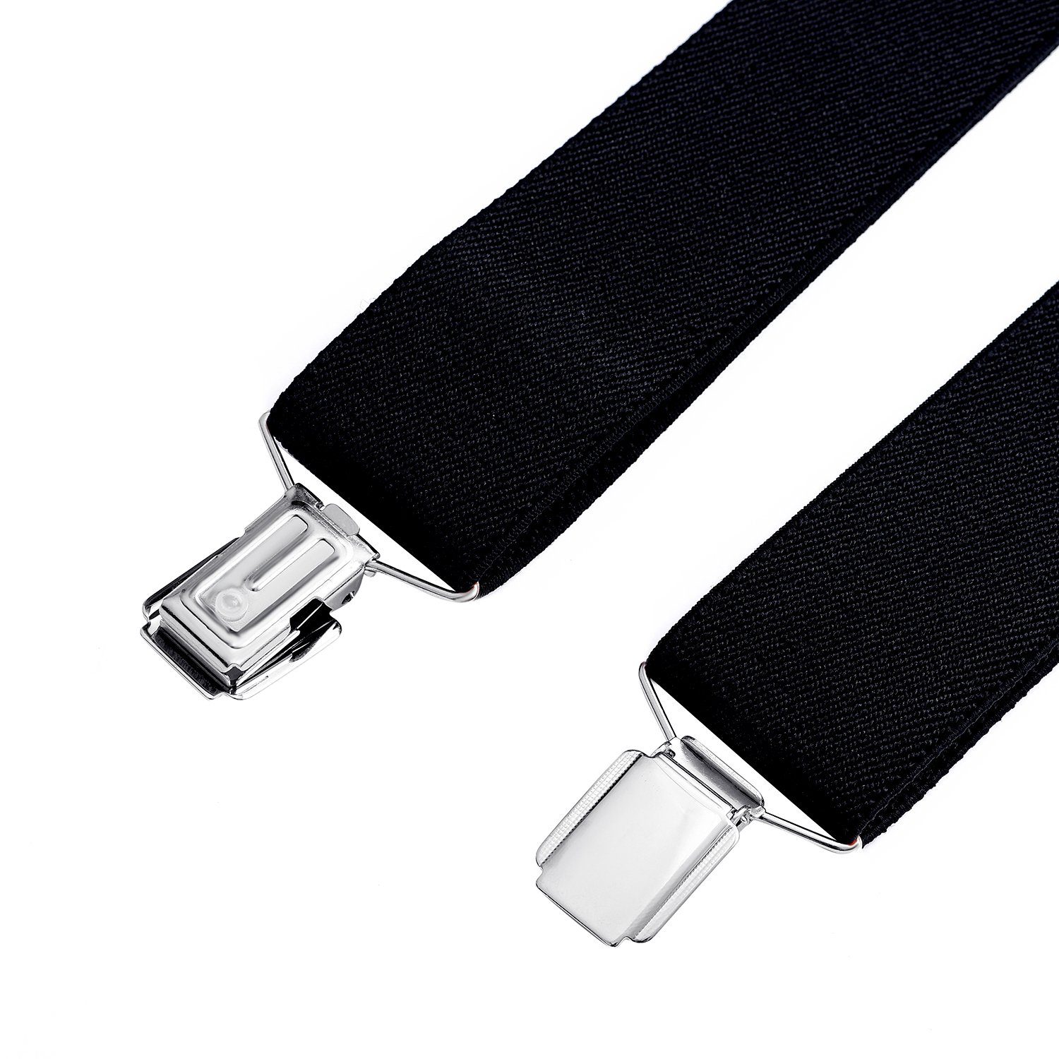 DonDon Hosenträger für Herren 3,5 cm breit 4 Clips mit braunem Leder längenverstellbar (1-St) Y-Form, verstellbar mit Clipverschluß, elastisch – Bild 5 von 5