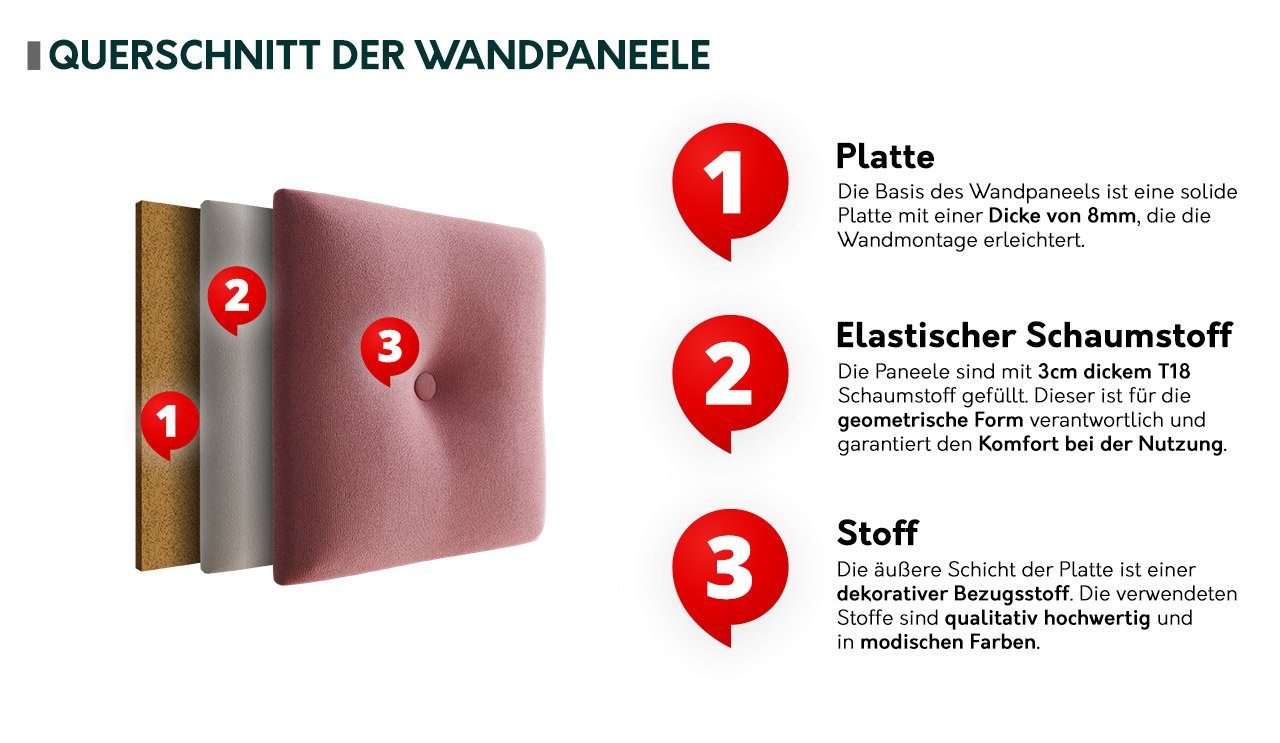 MIRJAN24 Garderoben-Set Grawis 60 VII, (Komplett-Set, 3x Wandpaneel 60x60, Paneel 60x30, Schuhschrank, Kleiderhakenbrett), Enthält 6 Kleiderhaken für Kleidung