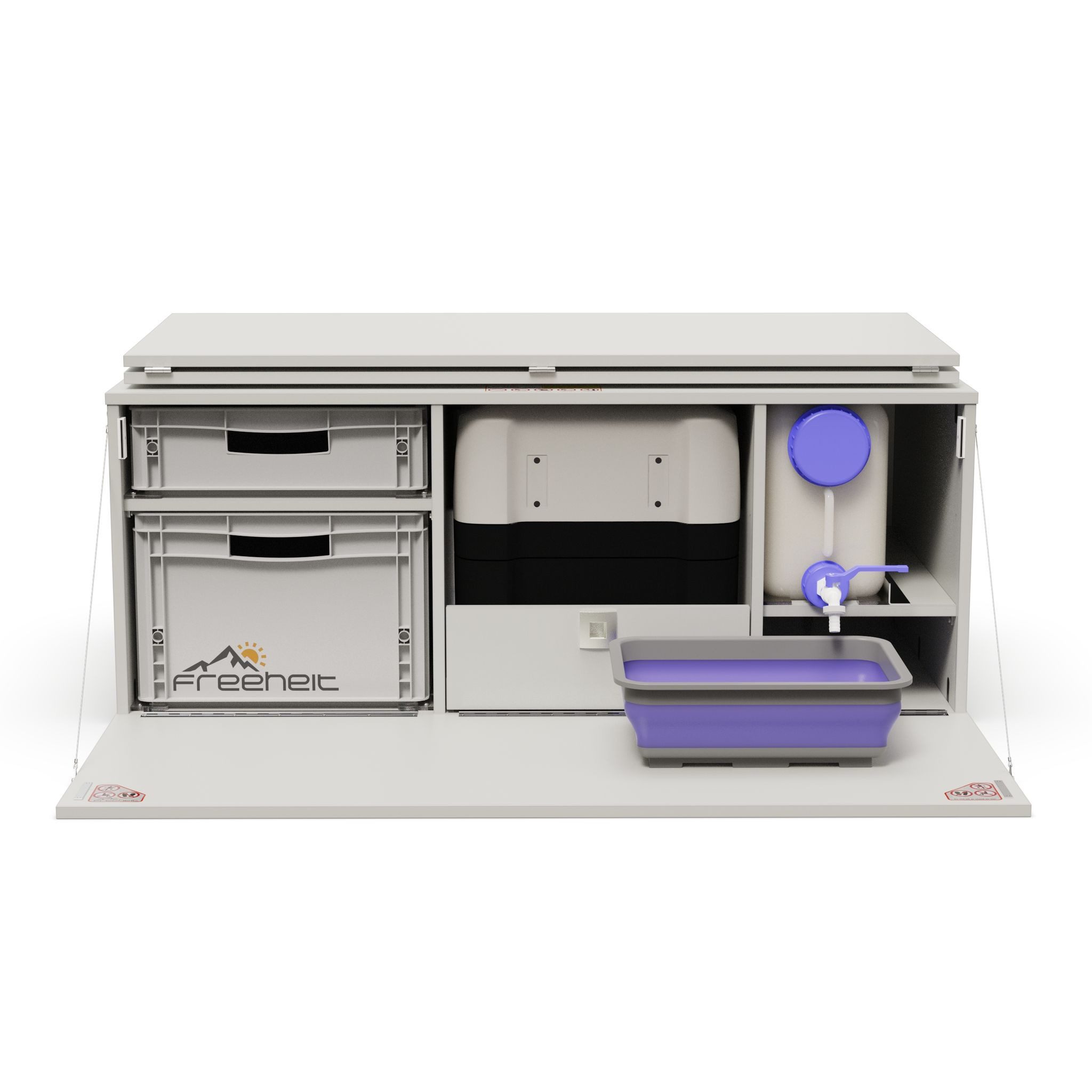 freeheit Schrankmodule (Minivan Campingmodul Schlafsystem mit Kompressorkühlbox Dometic CFF35) Van Hochdachkombi Mikrocamper Küchenblock Freeheit Flexicamp 1008