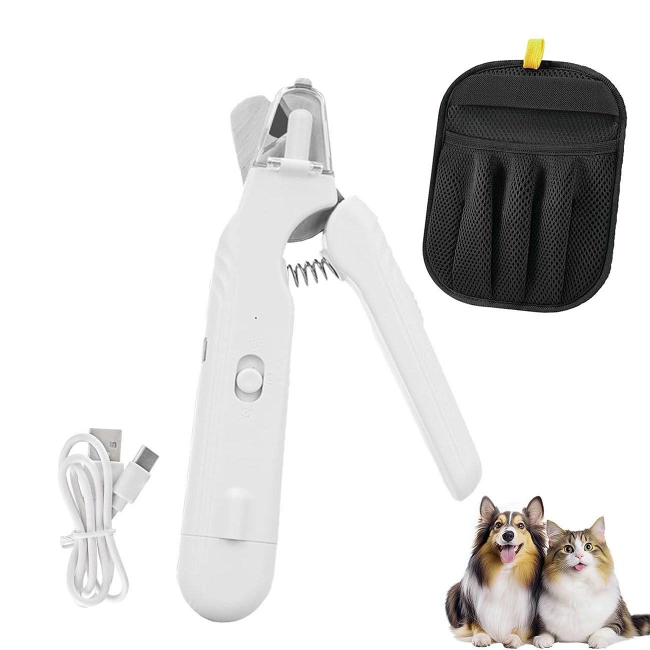 FELIXLEO Katzen-Futterautomat 2 in 1 LED Krallenschere für Hunde und Katzen