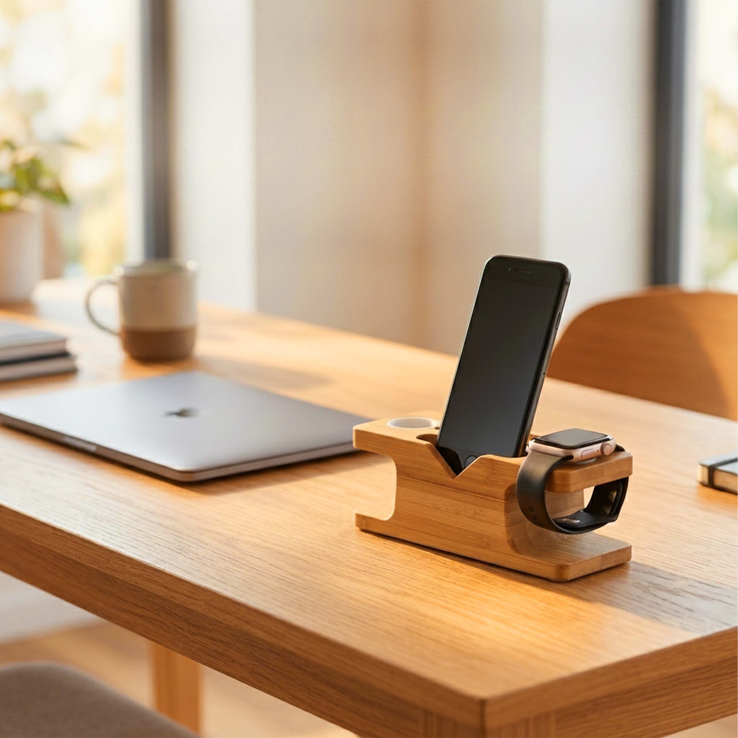 relaxdays Handy-Halterung Ladestation Smartphone und Smartwatch