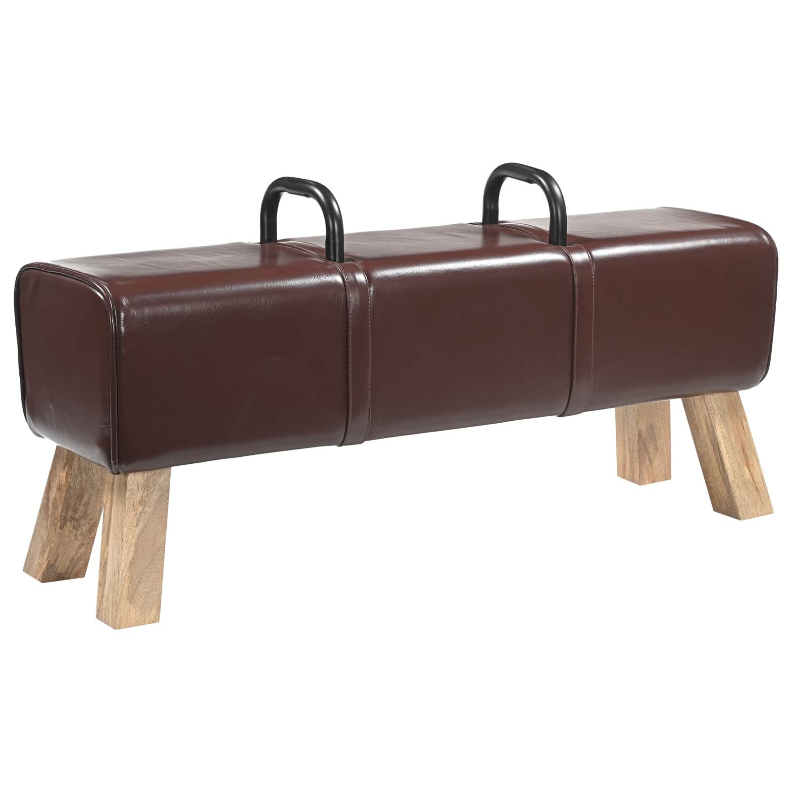 vidaXL Sitzbank Bank Dunkelbraun 110 x 30 x 45 cm Echtes Leder (1-St)