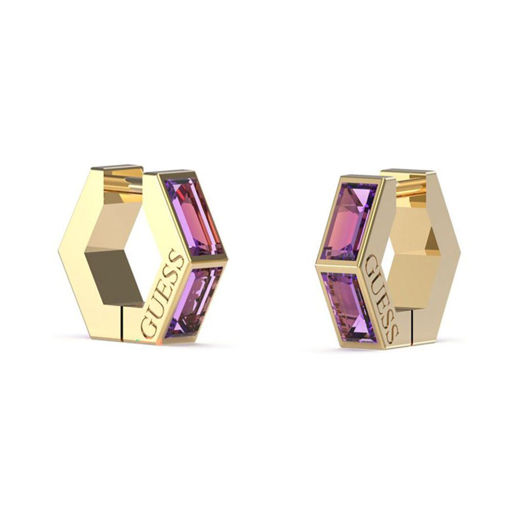Guess Damen-Ohrstecker Aus Vergoldetem Edelstahl – Schmetterling-Design Mit Zirkonen, Druckverschluss