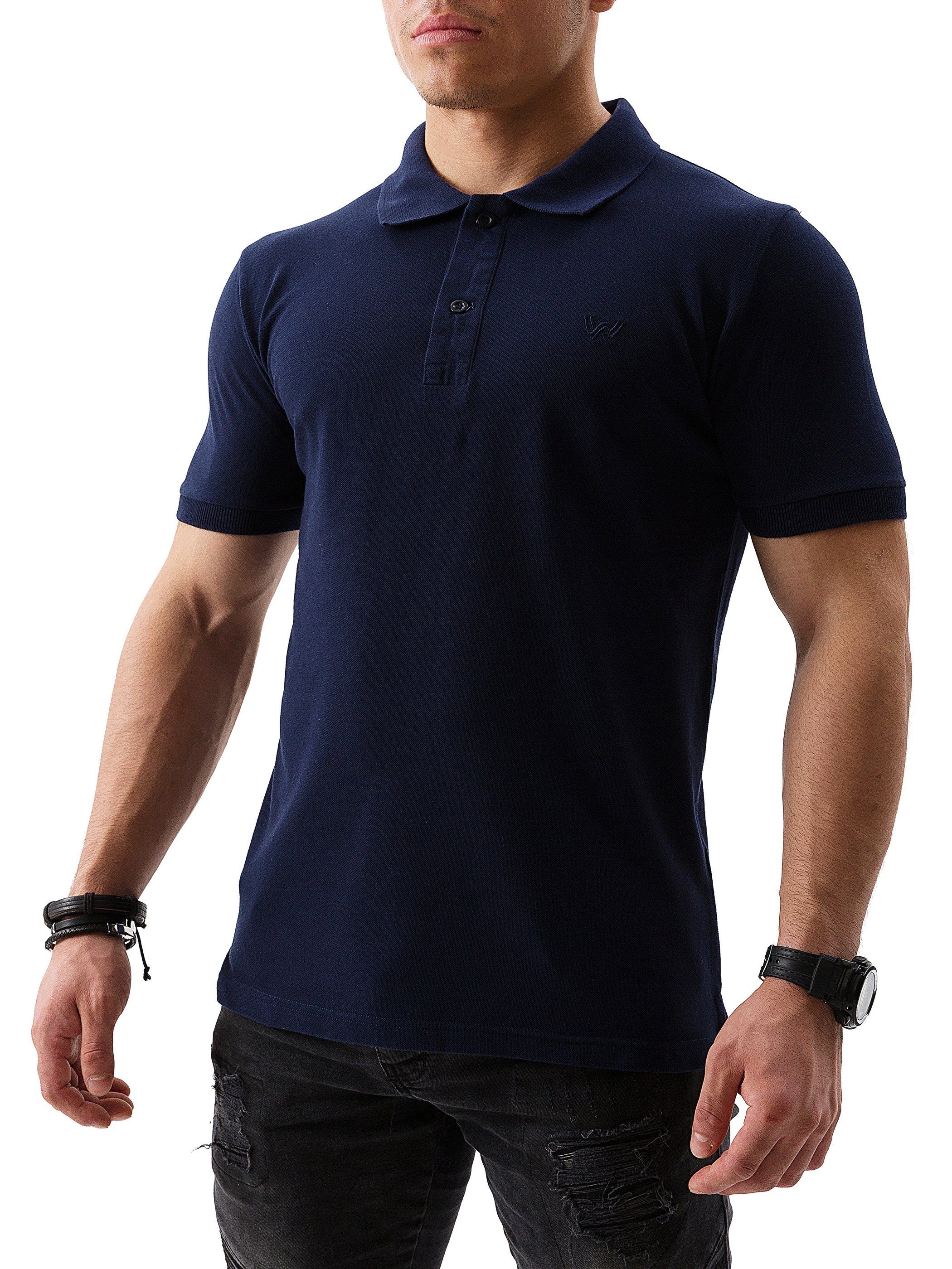 WOTEGA Poloshirt (navy (Set, 3-Pack 193923) Shirt 3er-Pack) blazer Blau Nova Polo