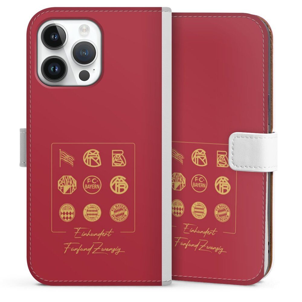DeinDesign Handyhülle FC Bayern München FCB 125 Jahre Fanartikel FCB 125 Jahre, Apple iPhone 14 Pro Max Hülle Handy Flip Case Wallet Cover