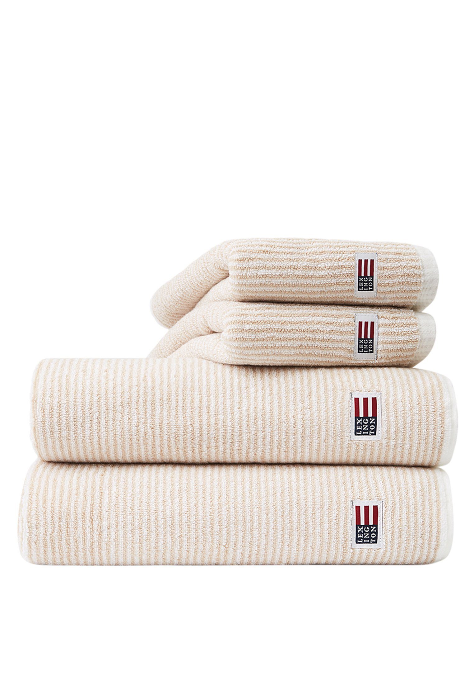 white/tan Towel Handtuch Lexington Original