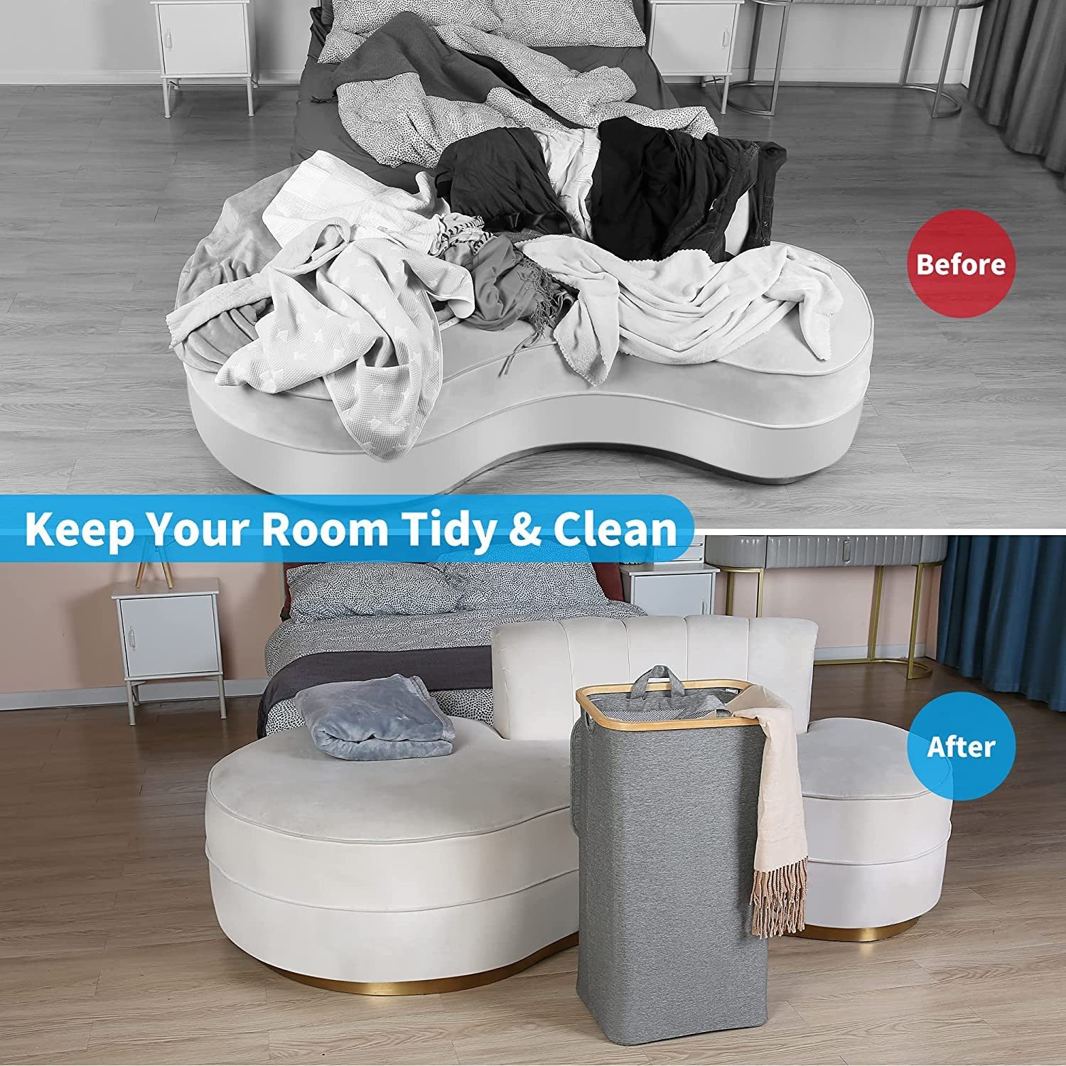 SURFOU Wäschekorb Wäschesammler mit Deckel Laundry günstig online kaufen